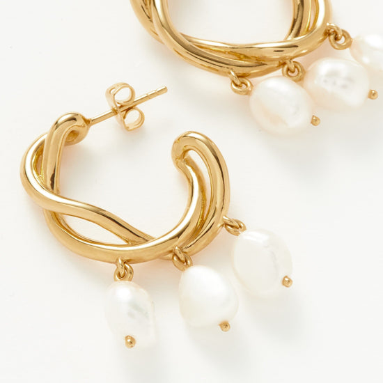 Molten Baroque Pearl Drop Hoop Earrings Earrings Missoma 