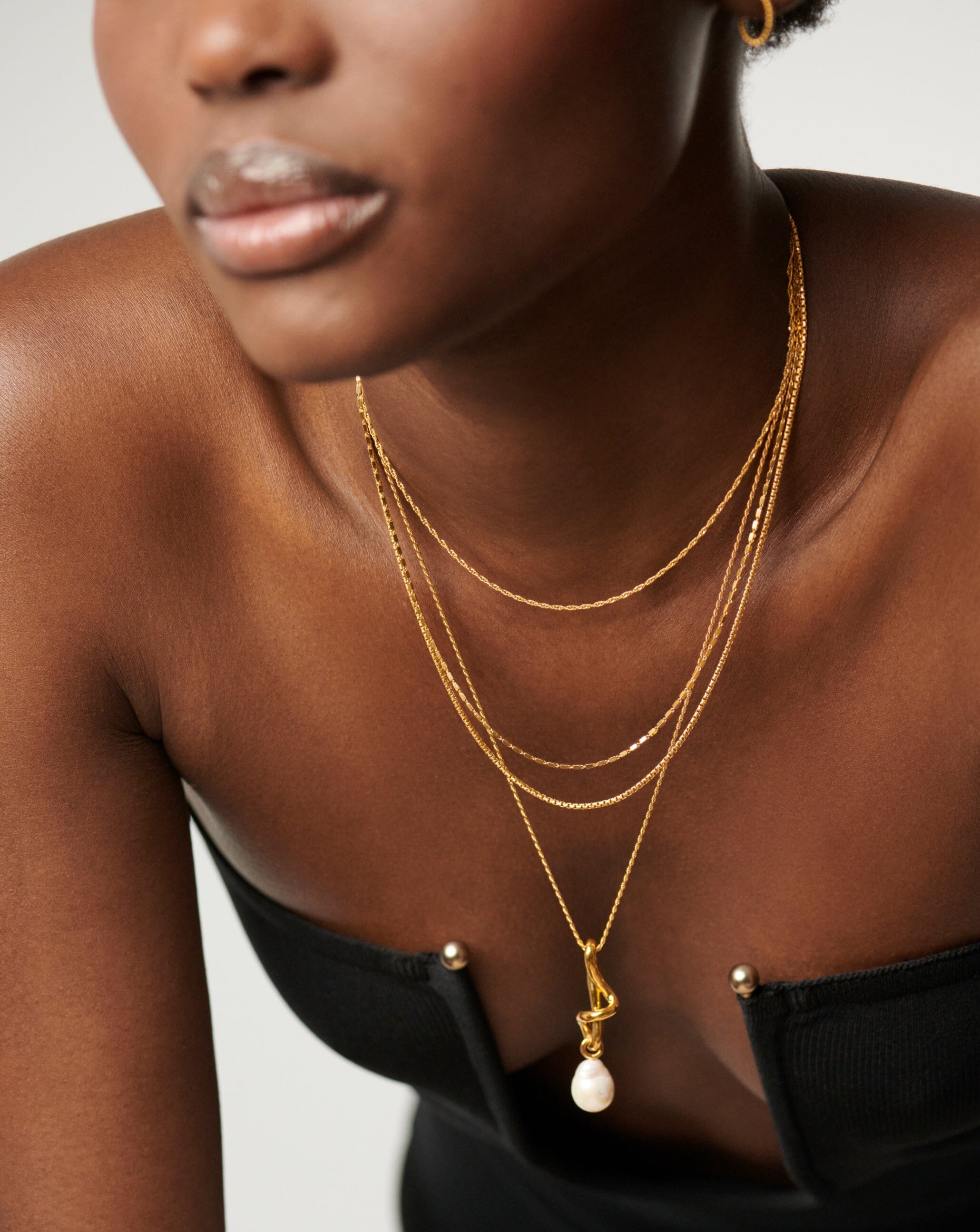 Pearl drop deals necklace gold chain