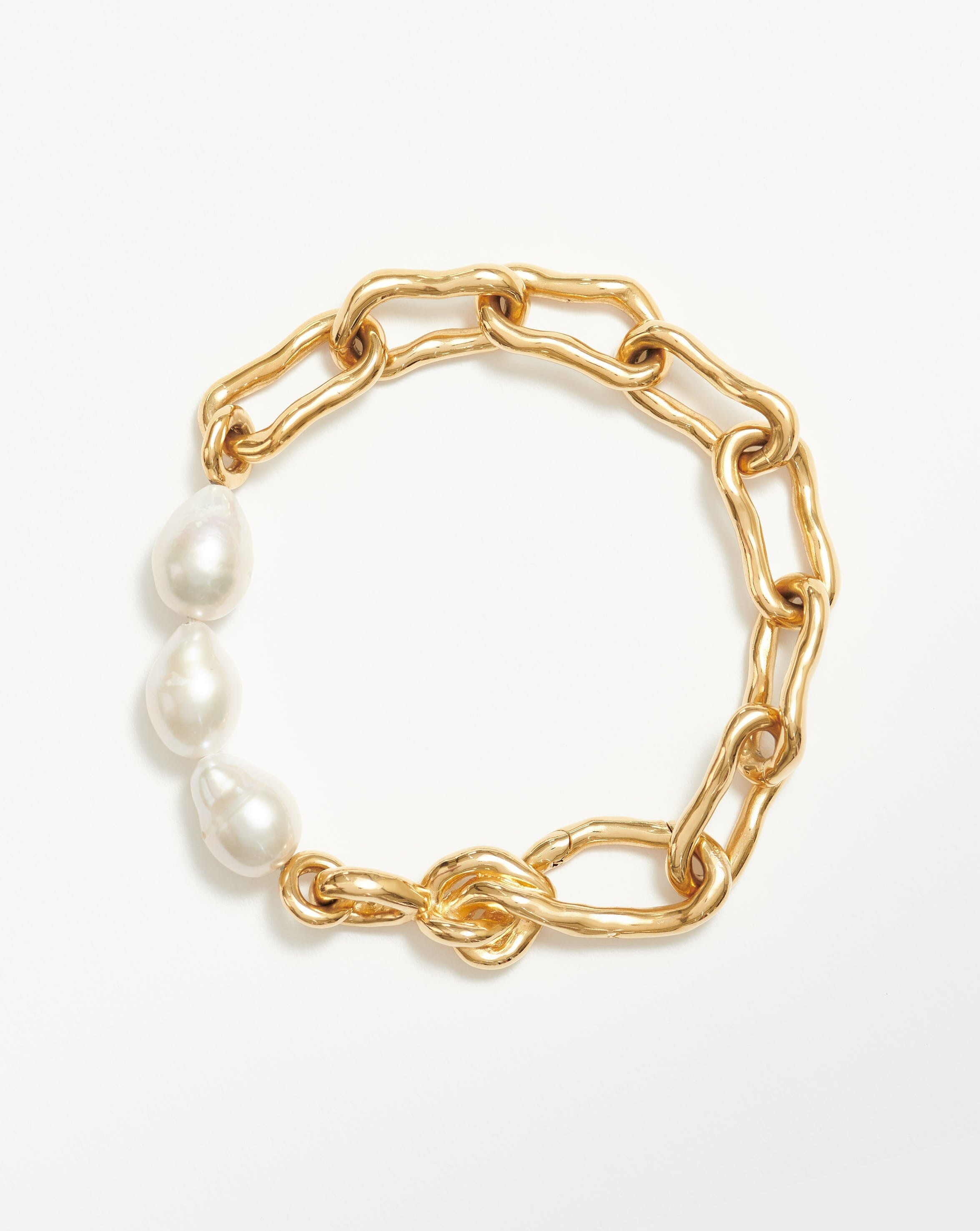 Molten Baroque Pearl Twisted Chain Bracelet Bracelets Missoma 