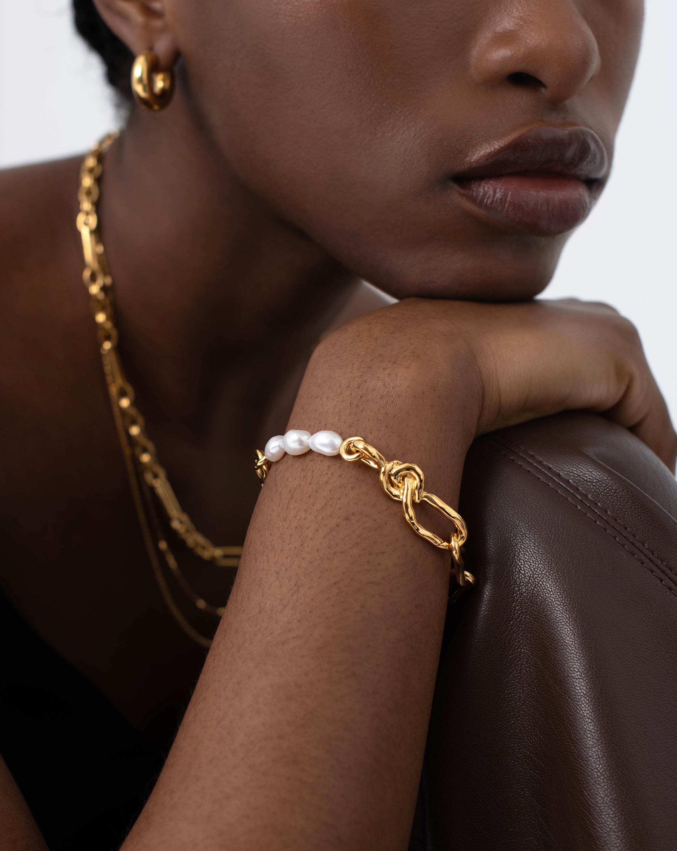 Missoma Seed Pearl Beaded Bracelet | 18ct Gold Plated/Pearl