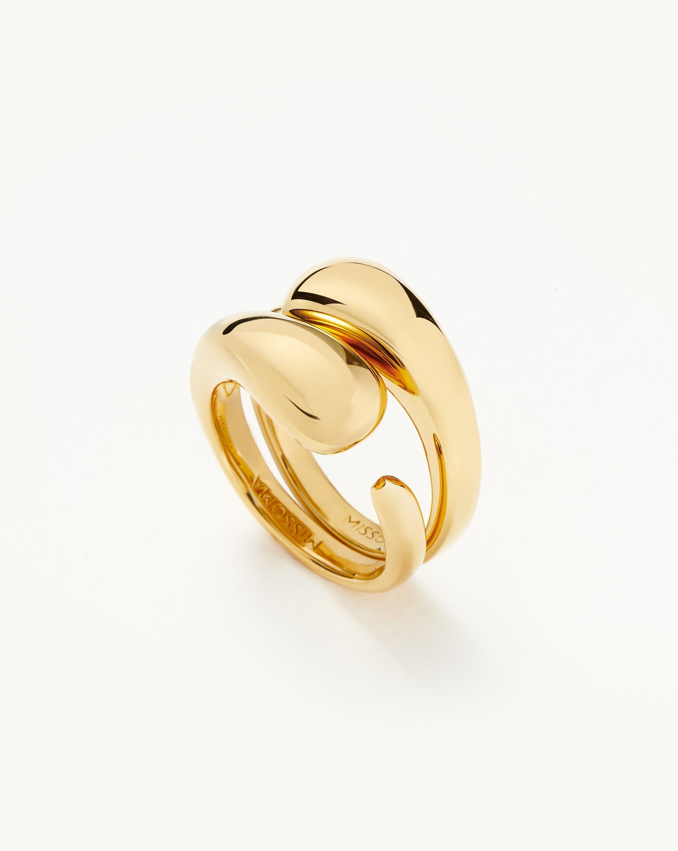 Missoma Molten double stacking ring set sculptural recycled gold