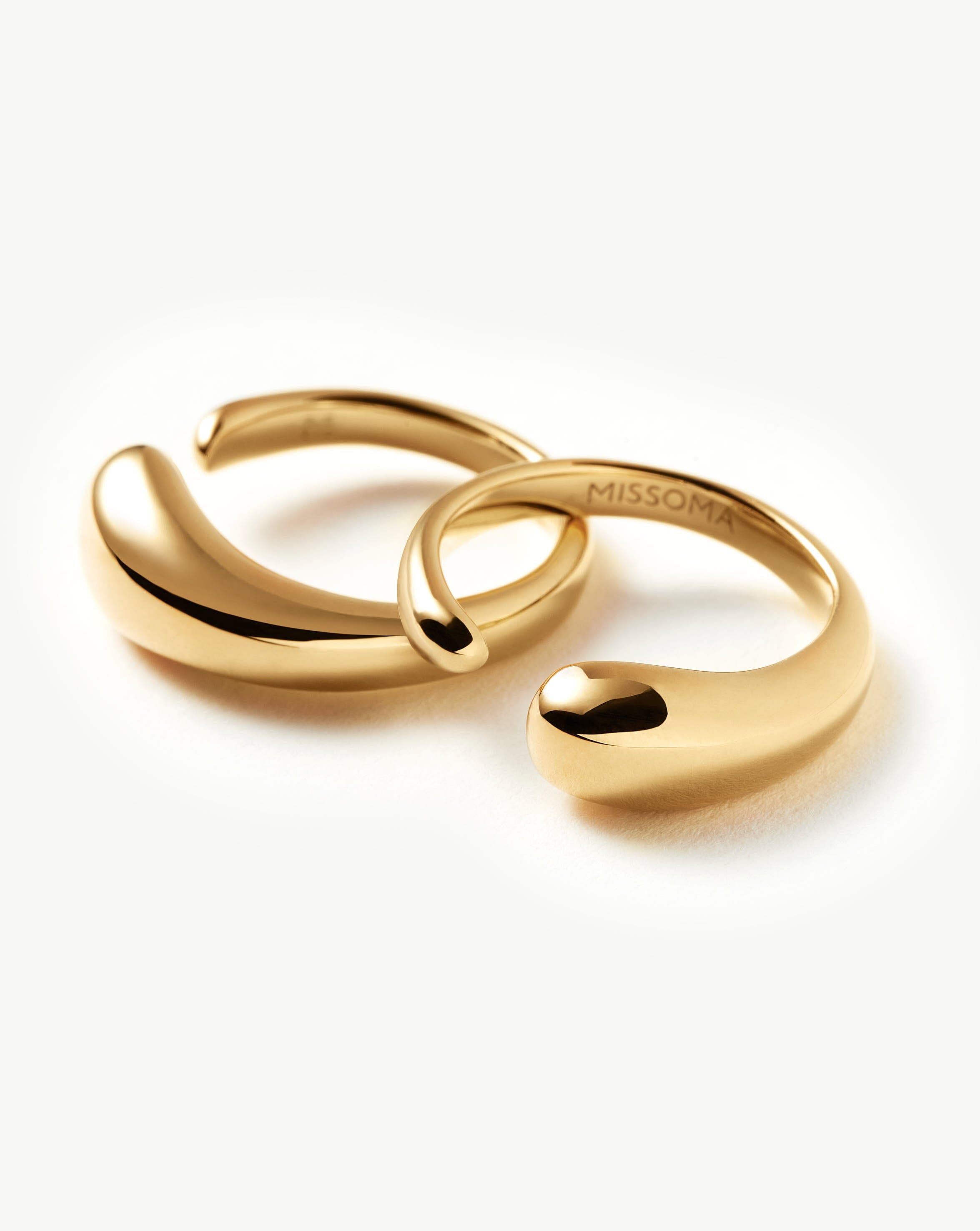 Molten Double Stacking Ring Set | 18ct Gold Plated Rings Missoma 