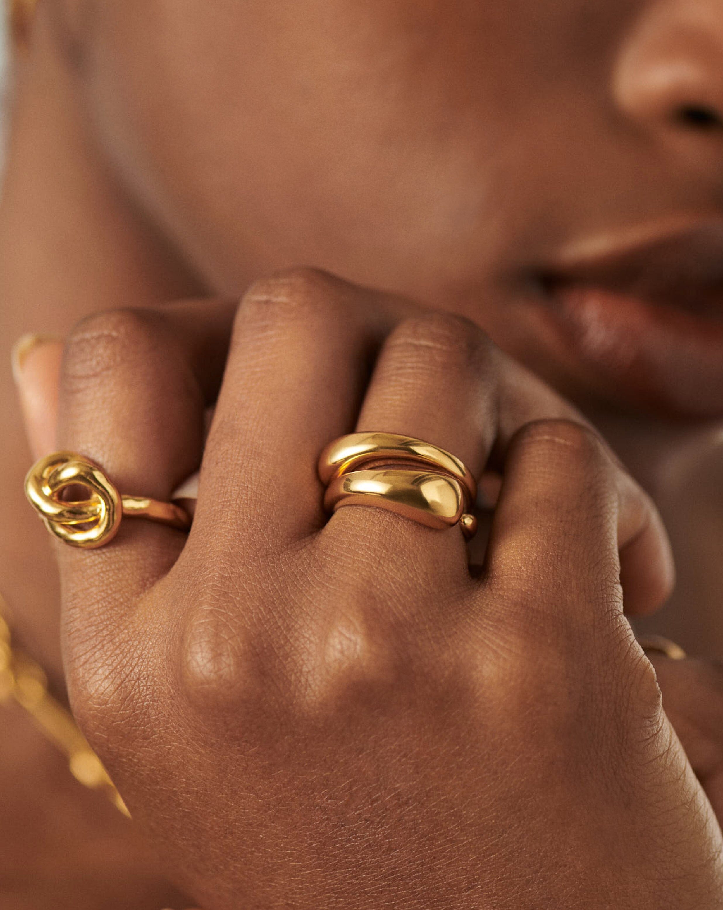 Molten Double Stacking Ring Set | 18ct Gold Plated Rings | Missoma