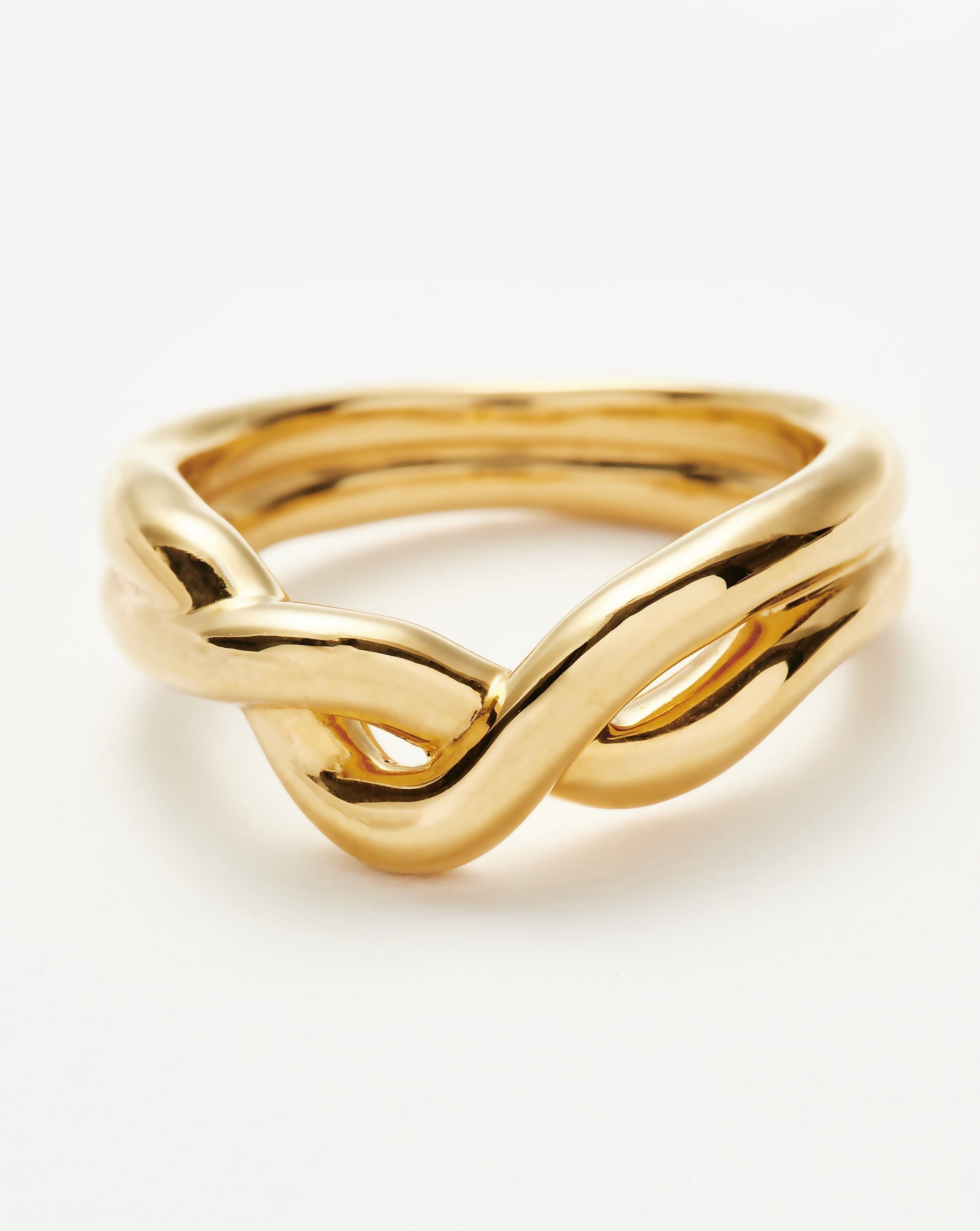 Molten Double Twisted Infinity Stacking Ring | 18ct Gold Plated Vermeil Rings Missoma 