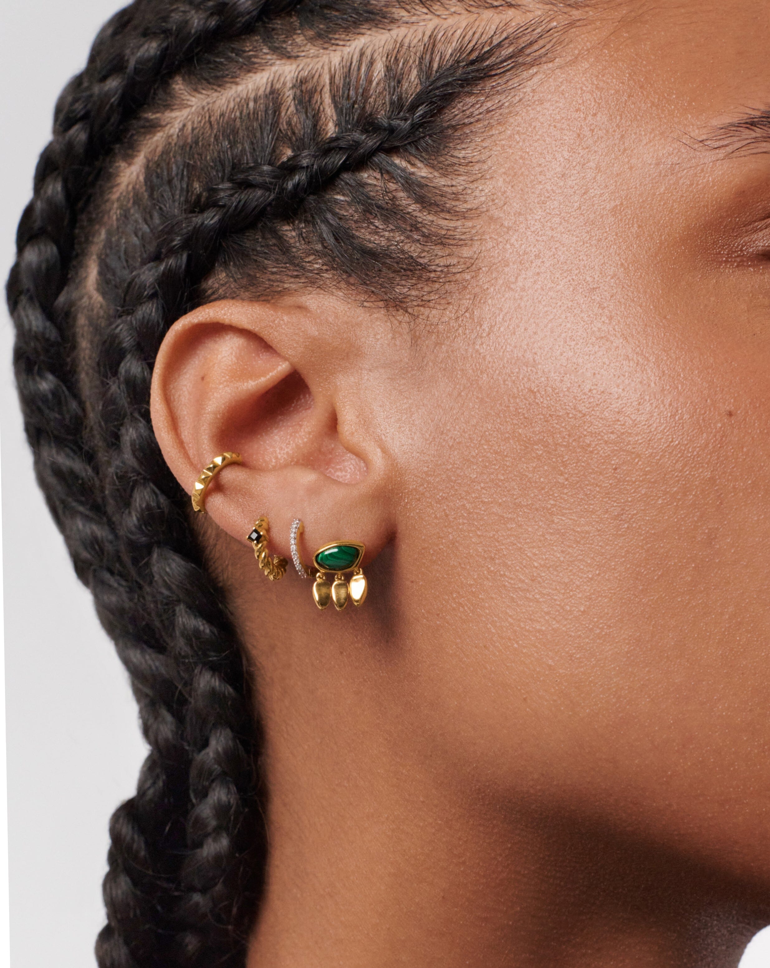 Boltlock Stone Earrings Gold/Malachite Online