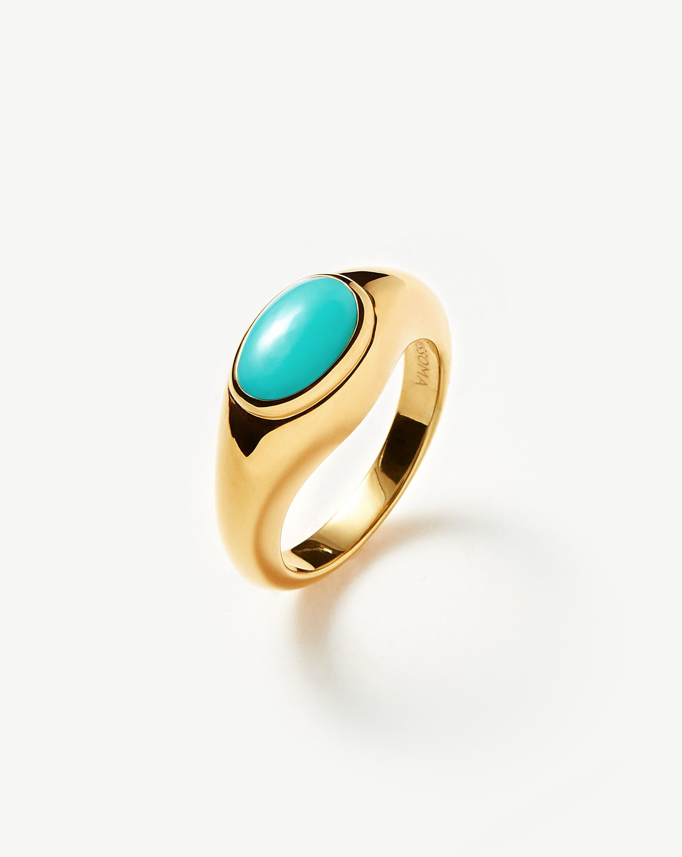 Molten Gemstone Ring | 18ct Gold Plated Vermeil/Turquoise Rings Missoma 
