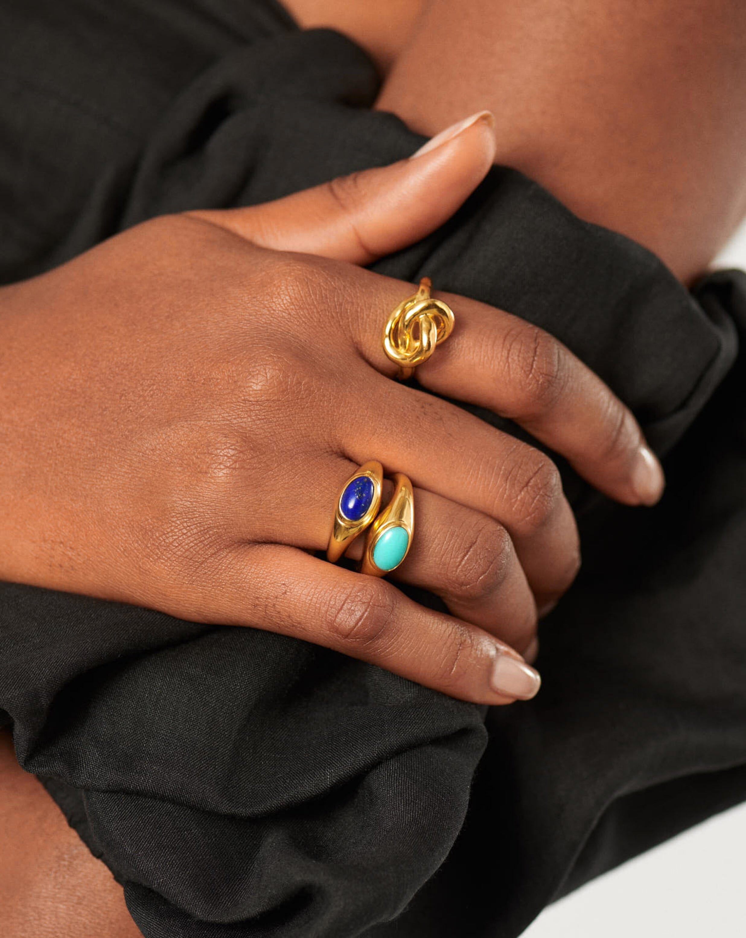 Molten Gemstone Ring | 18ct Gold Plated Vermeil/Turquoise Rings Missoma 