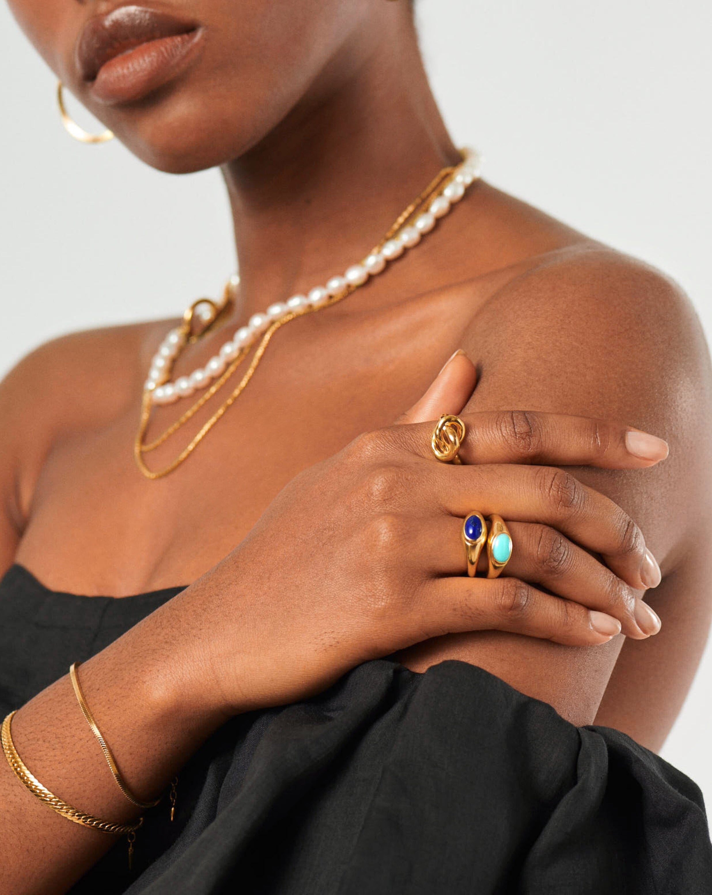 Molten Gemstone Ring |18ct Gold Plated Vermeil/Turquoise Rings | Missoma