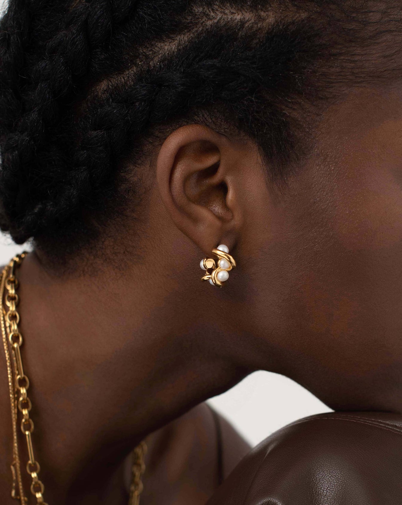 Molten Cross Twisted Hoop Earrings