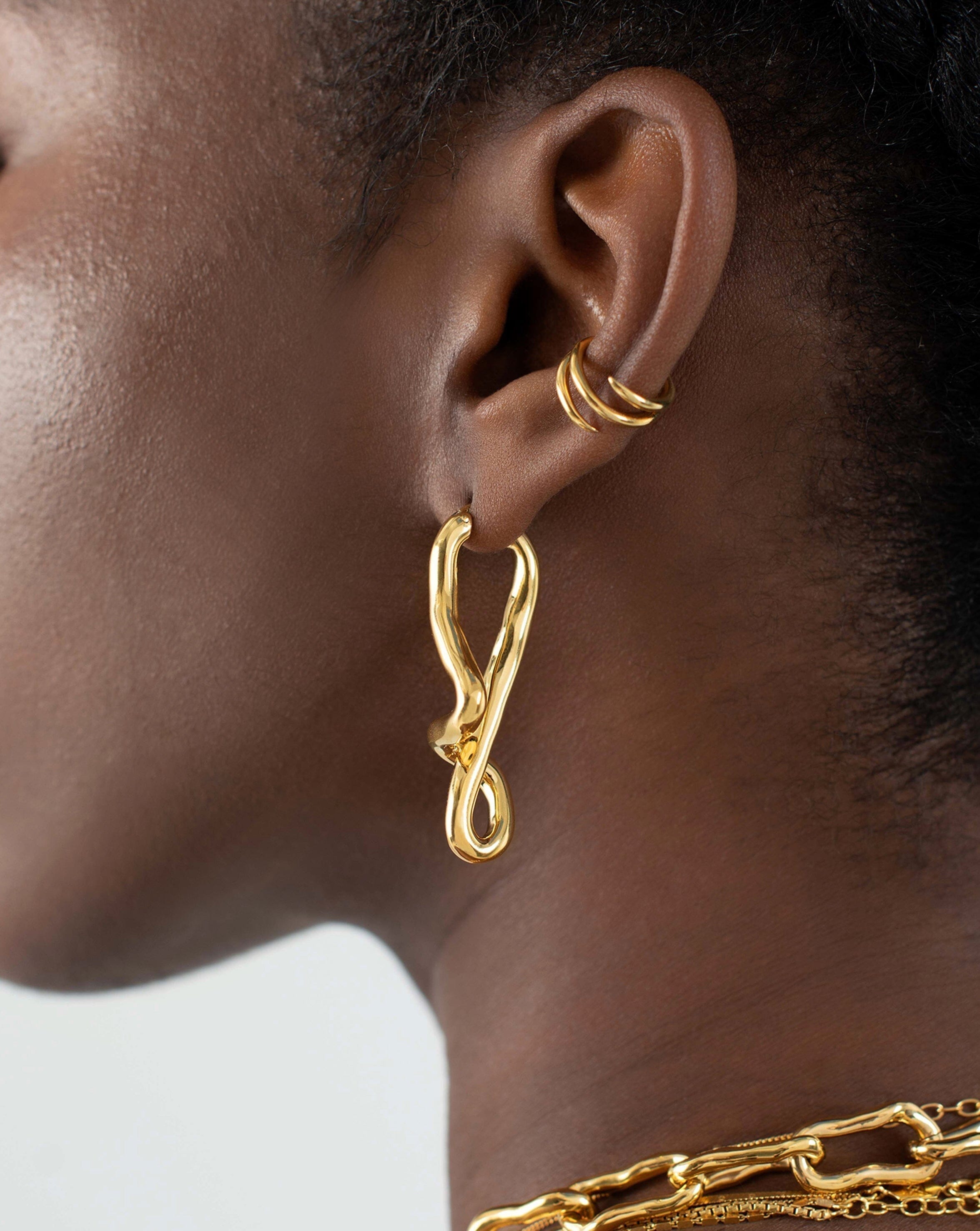 Molten Twisted Ovate Hoop Earrings Earrings Missoma 