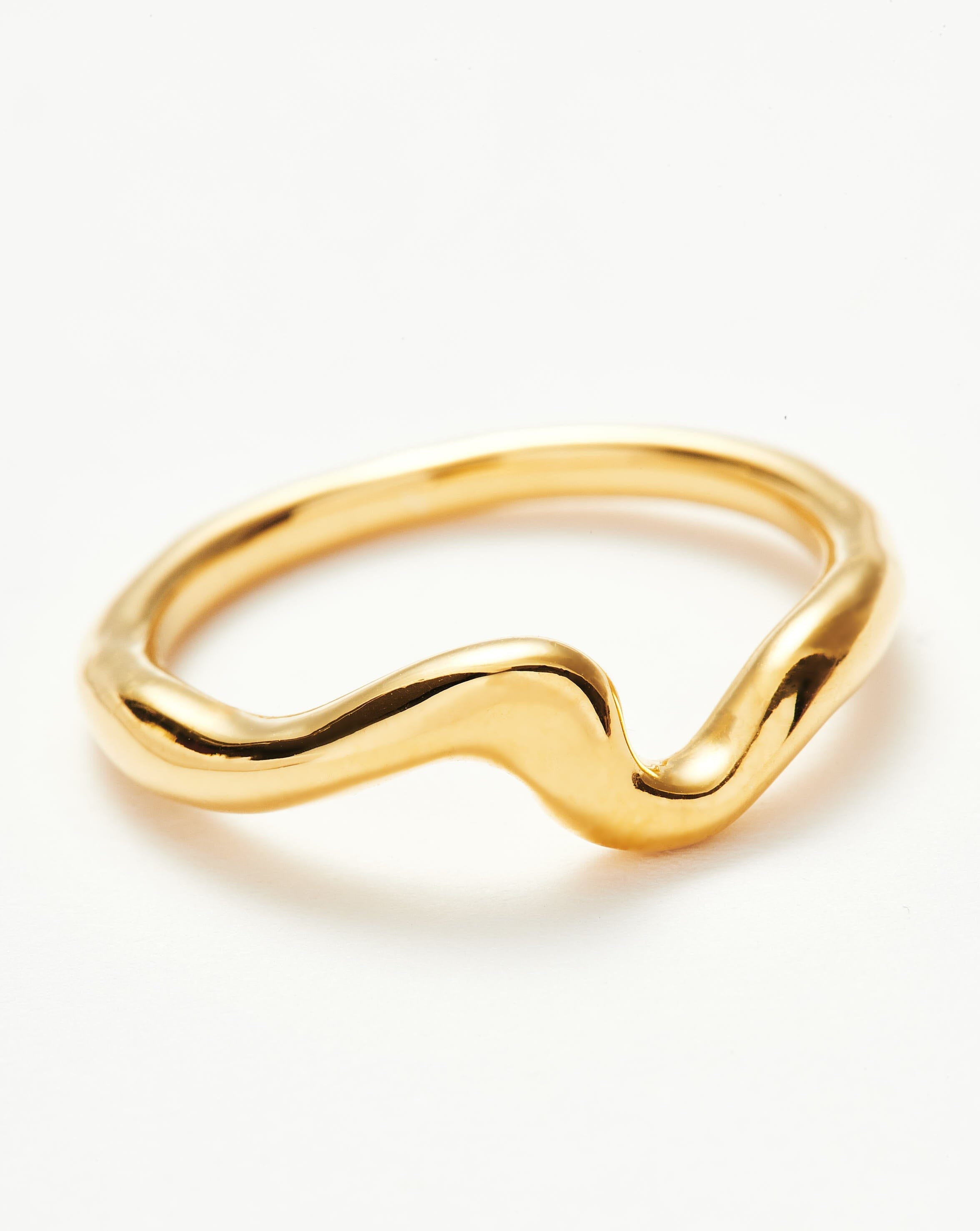 Molten Wave Stacking Ring | 18ct Gold Plated Vermeil Rings Missoma 