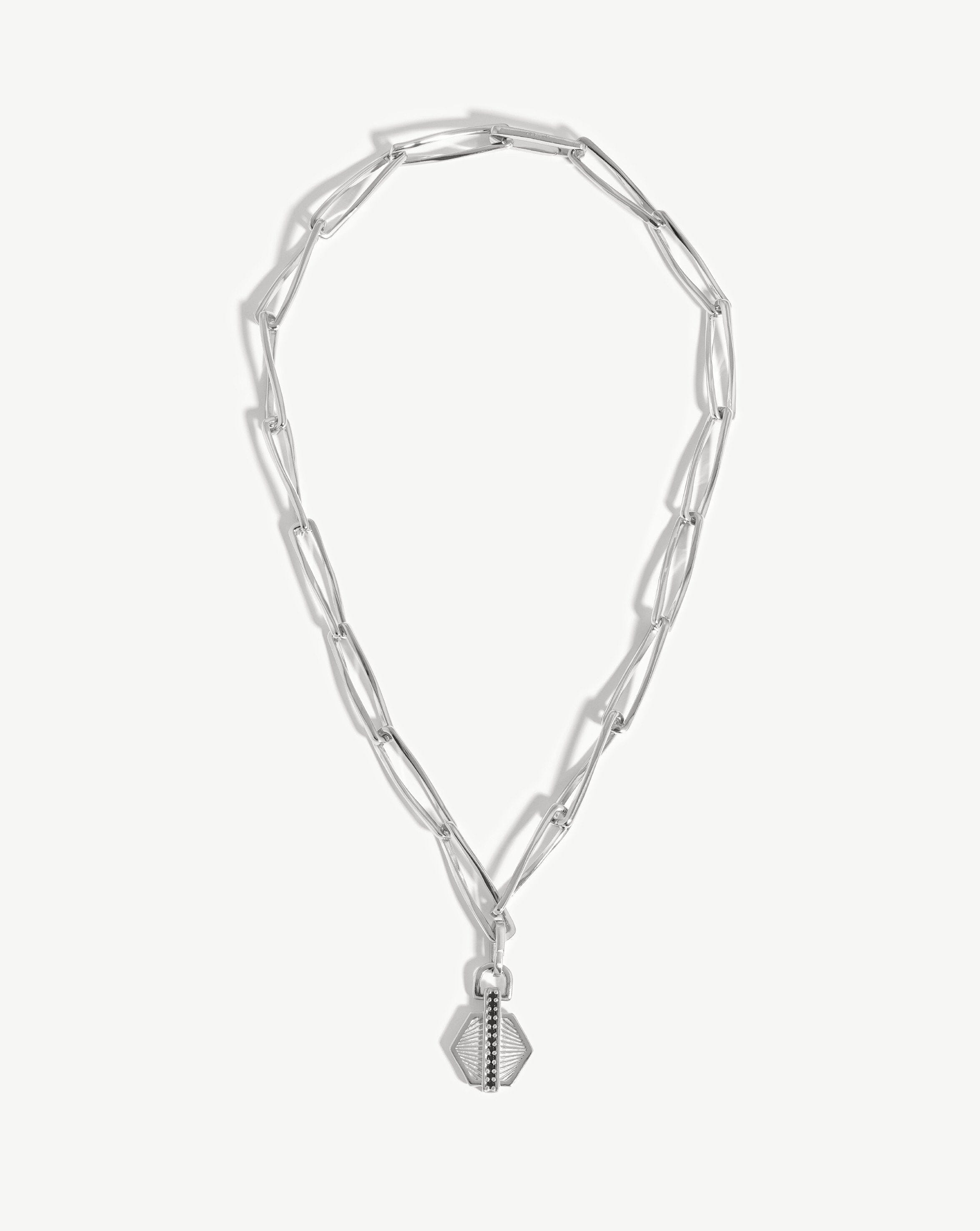 Pave Hex Twisted Link Chain Necklace Necklaces Missoma 