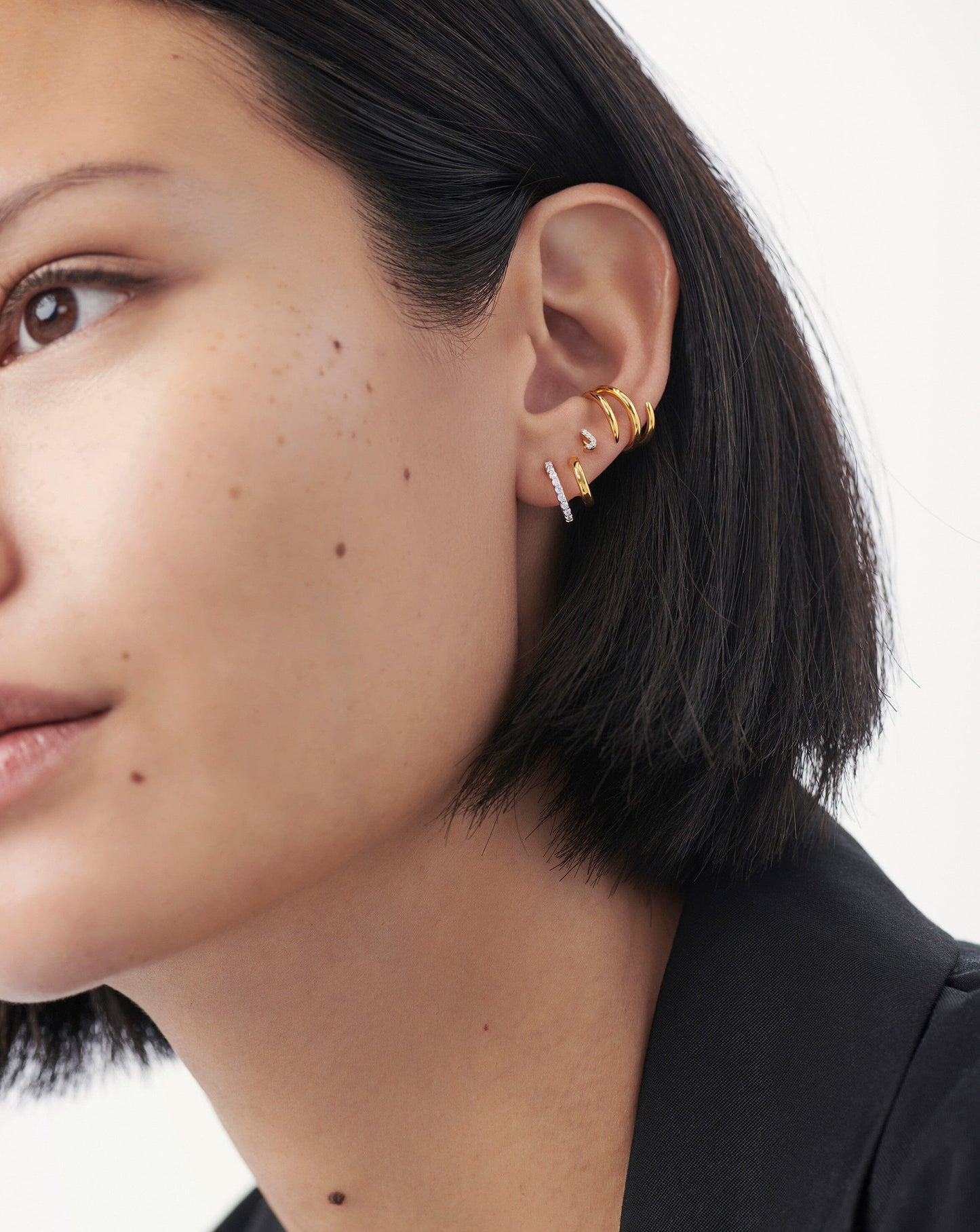 Pave Initial Single Stud Earring - Initial J | 18ct Gold Plated Vermeil/Cubic Zirconia Earrings Missoma 