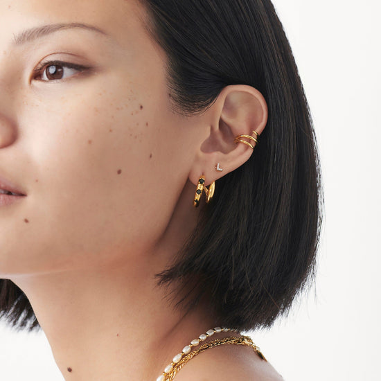 Pave Initial Single Stud Earring - Initial L | 18ct Gold Plated Vermeil/Cubic Zirconia Earrings Missoma 