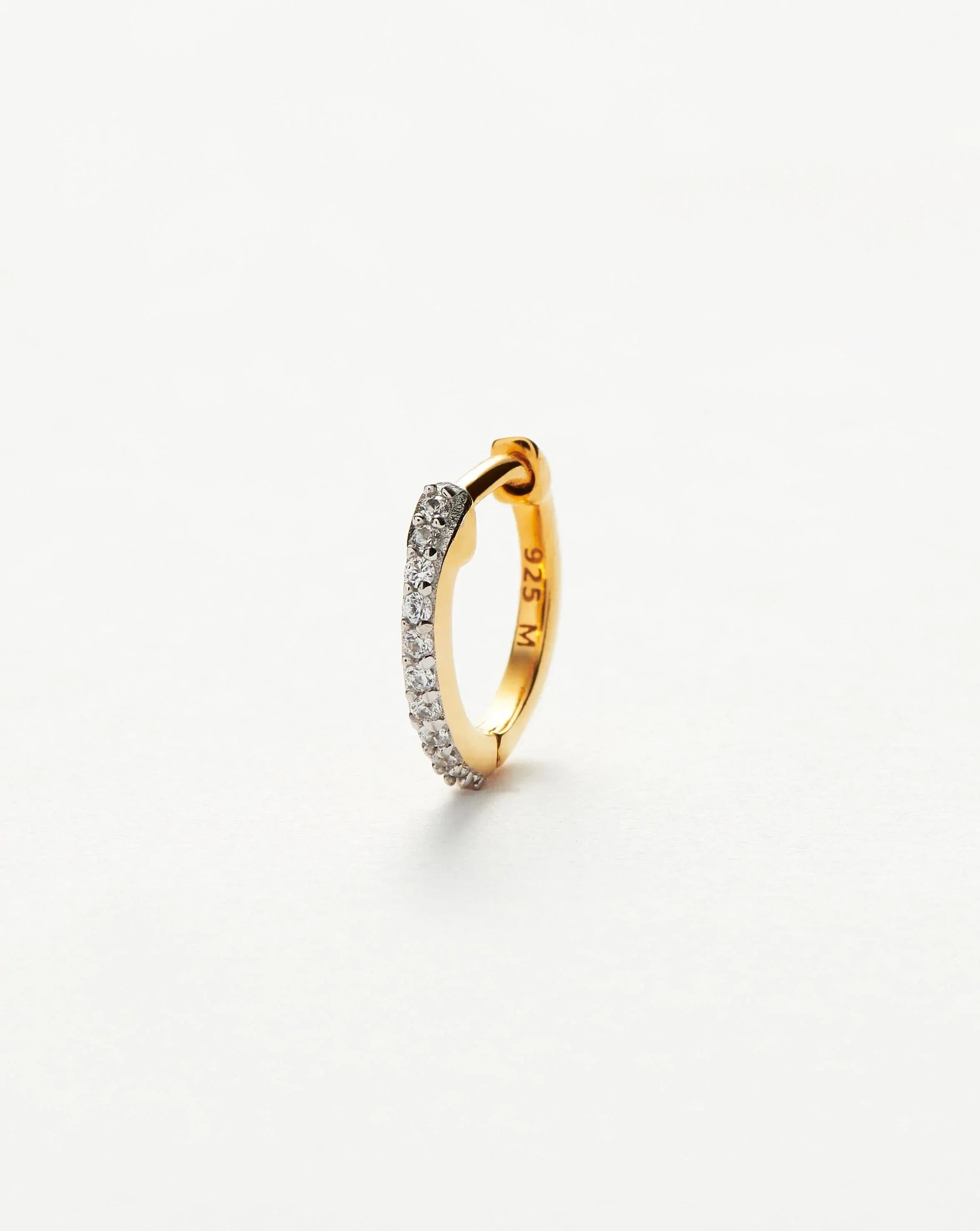 Pave Single Huggie | 18ct Gold Plated Vermeil/Cubic Zirconia Earrings Missoma 