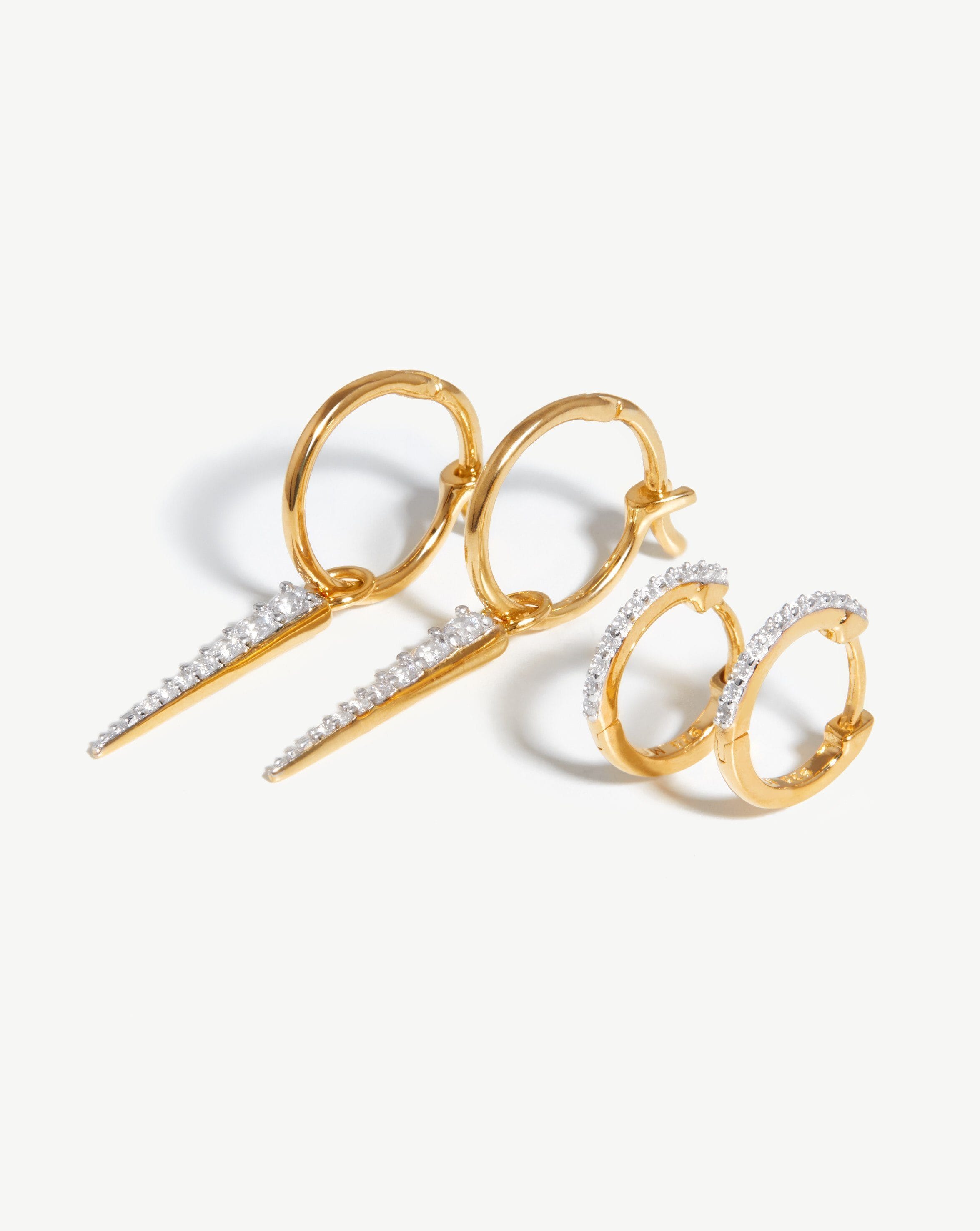 Pave Spike Ear Stack Gift Set | 18ct Gold Plated Vermeil/Pave Earrings Missoma 