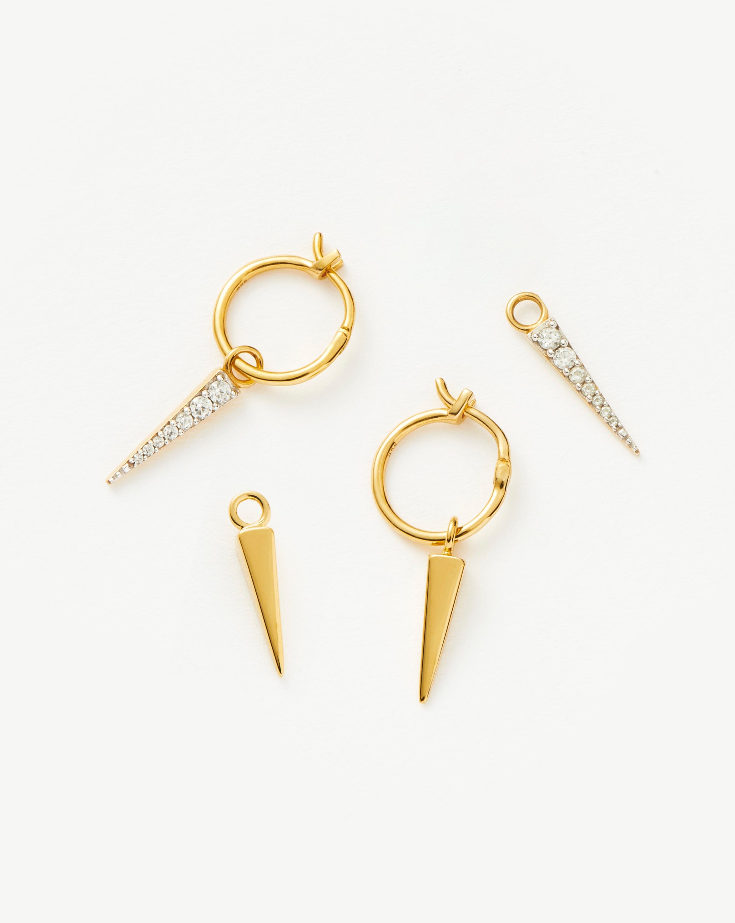 Pavé Spike Mix and Match Charm Mini Hoop Earring Set Layering Sets Missoma 
