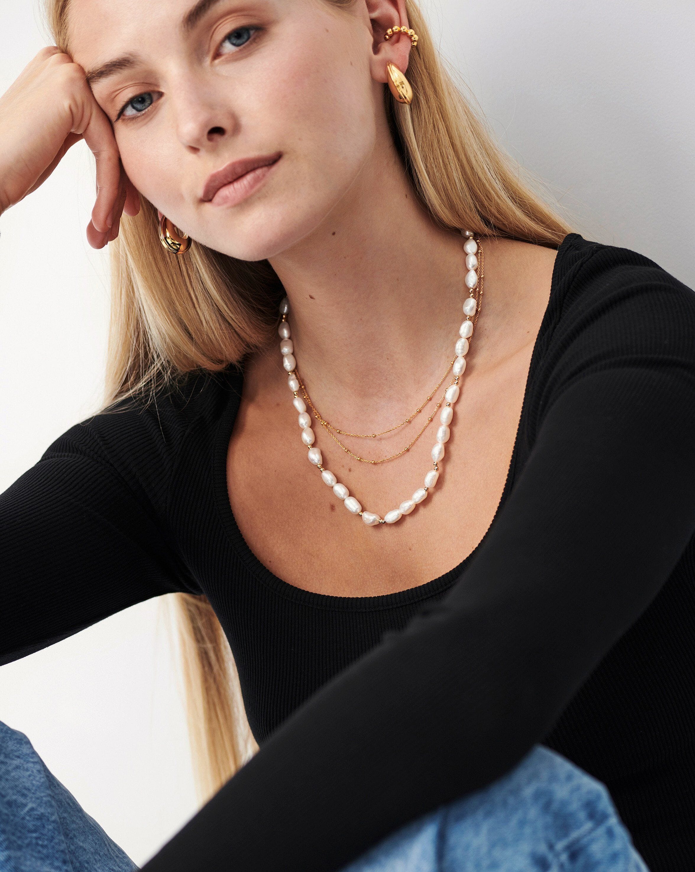 pearl beaded necklace 18ct gold platedpearl necklaces missoma 442737