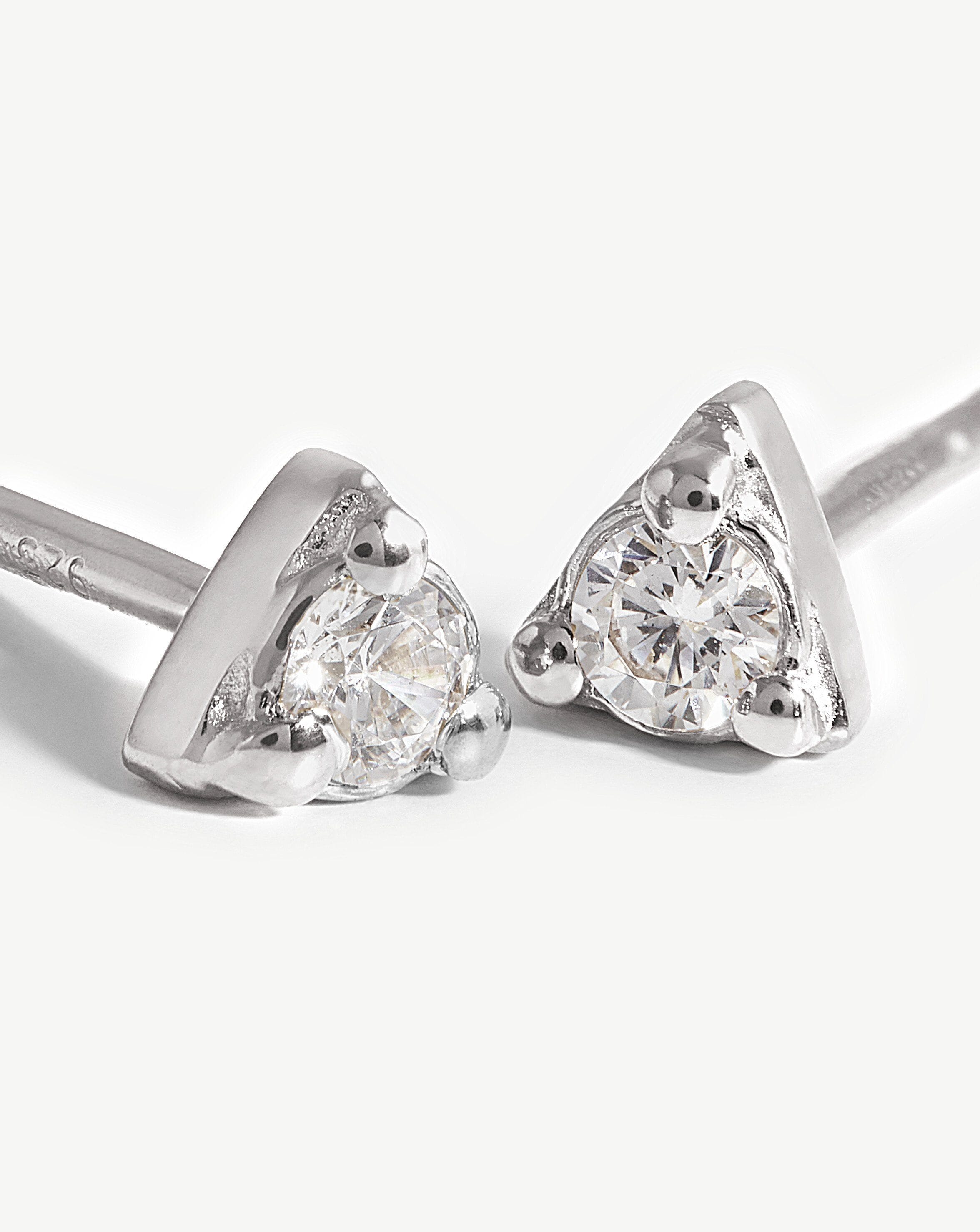 Prism Stud Earrings | Sterling Silver/Cubic Zirconia Earrings Missoma 