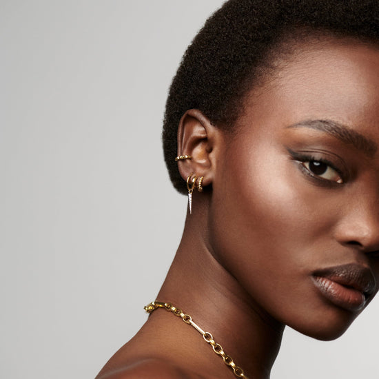 Radial Double Huggies | 18ct Gold Plated Vermeil Earrings Missoma 