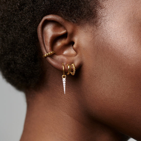 Radial Double Huggies | 18ct Gold Plated Vermeil Earrings Missoma 