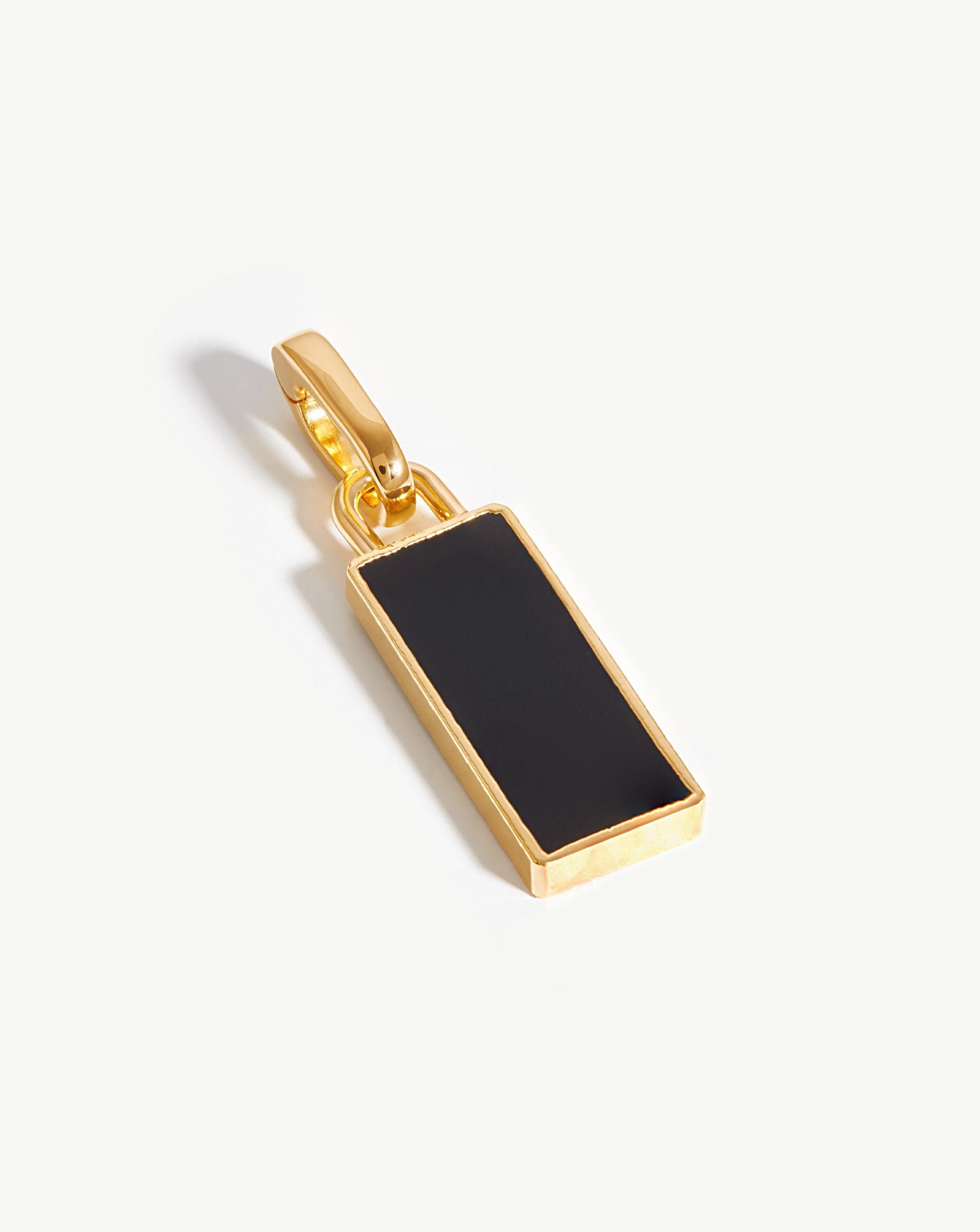 Rectangle Clip-on Pendant Charms & Pendants Missoma 18ct Gold Plated/Black Onyx 