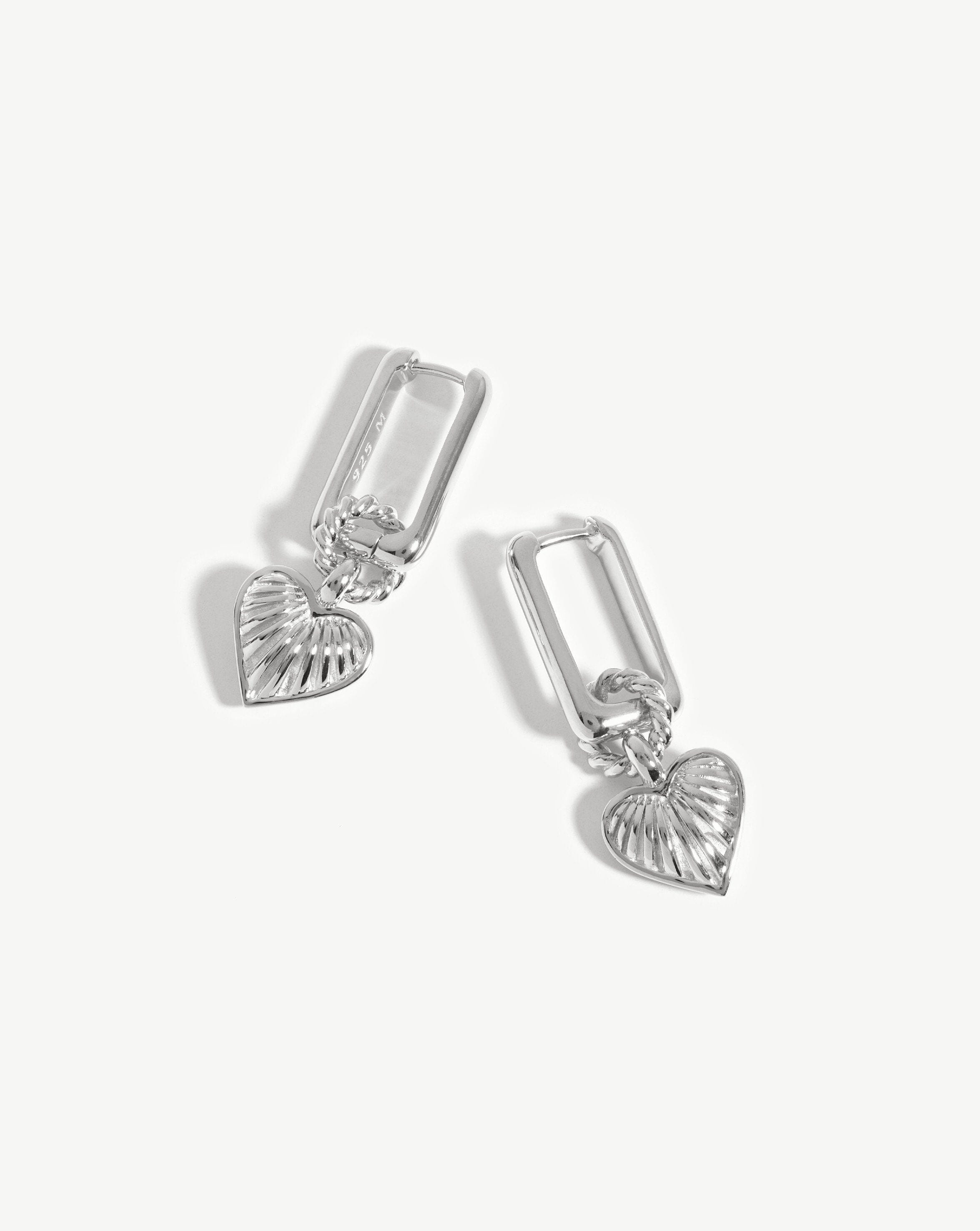 Ridge Heart Charm Earrings Earrings Missoma 