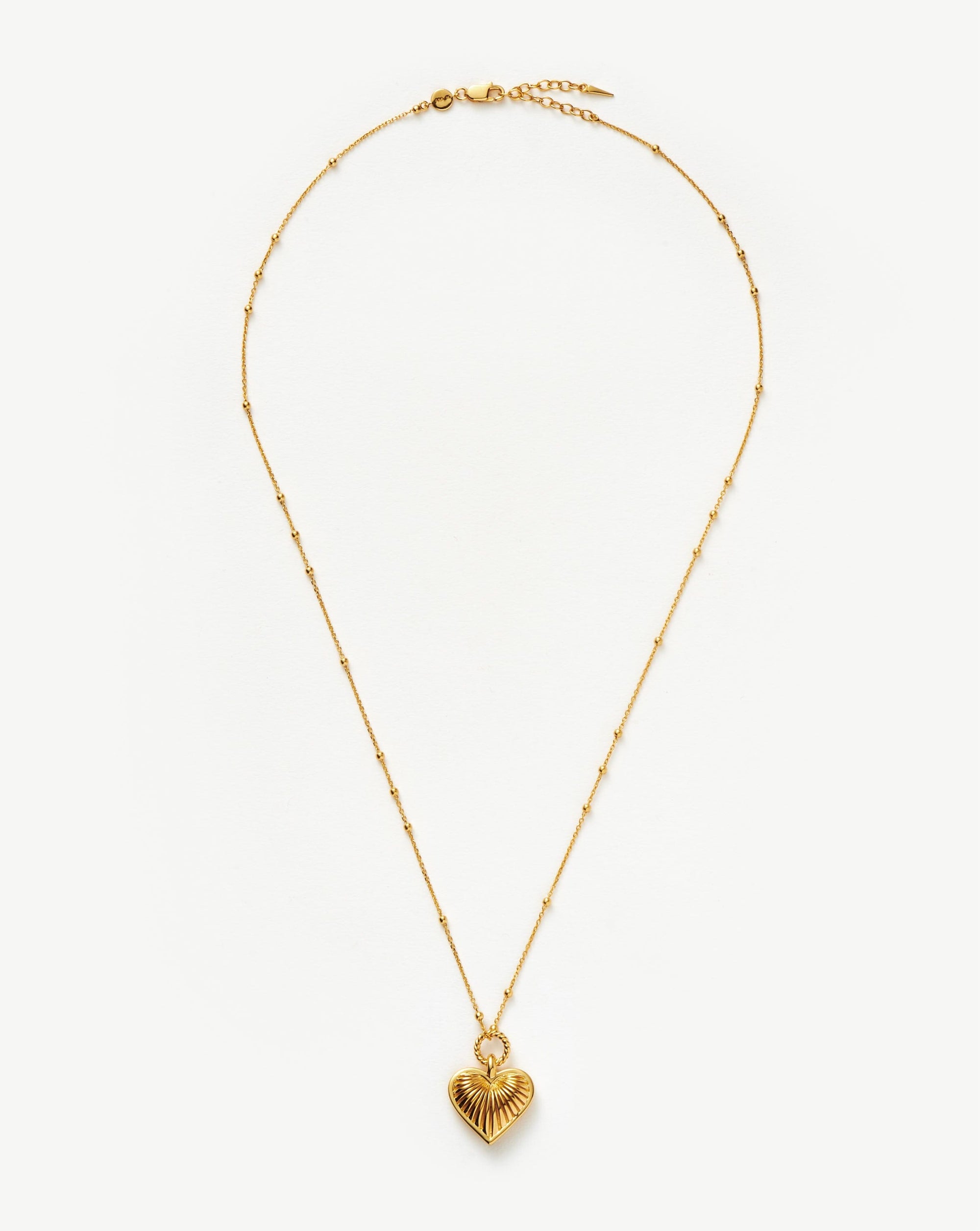 Ridge Heart Charm Necklace | 18ct Gold Plated | Barbiecore | Missoma