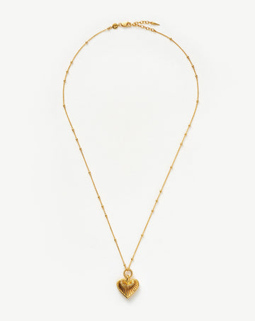 Ridge Heart Charm Necklace | 18ct Gold Plated Necklaces Missoma 