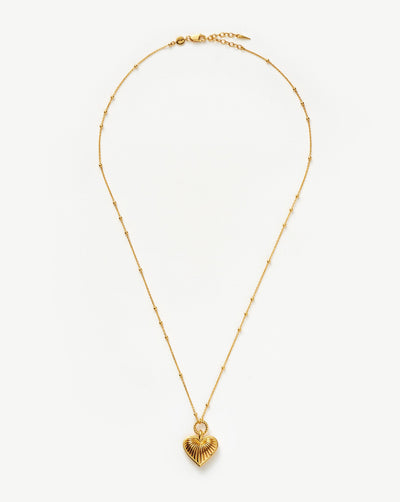 Ridge Heart Charm Necklace | 18ct Gold Plated | Barbiecore | Missoma