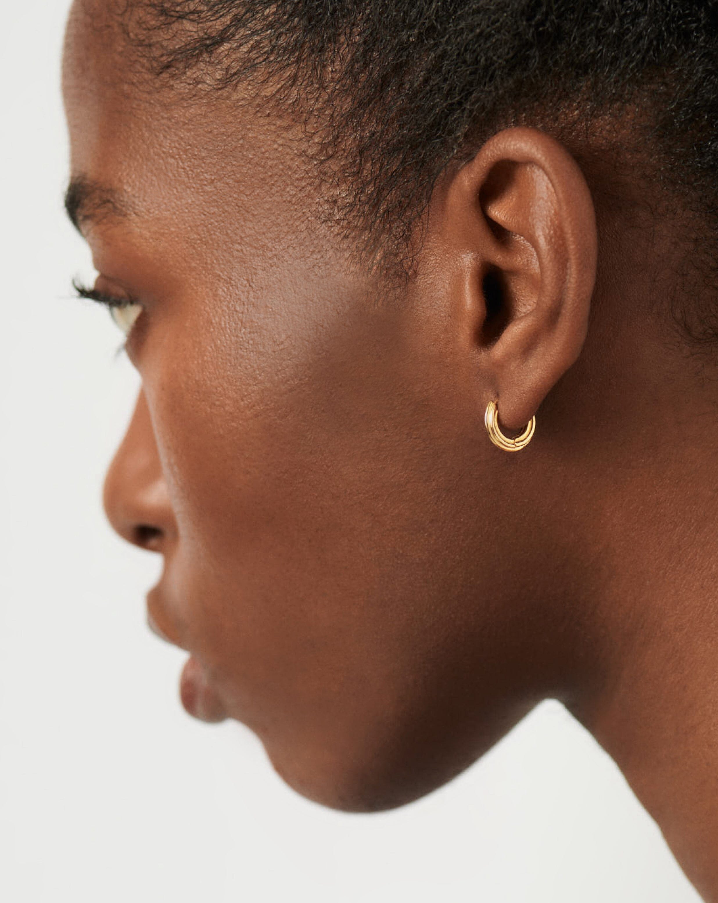 Missoma Classic Flat Small Hoop Earrings | 18ct Gold Plated Vermeil