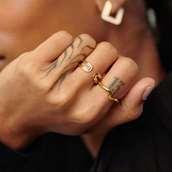 Ridge Ovate Open Ring Rings Missoma 