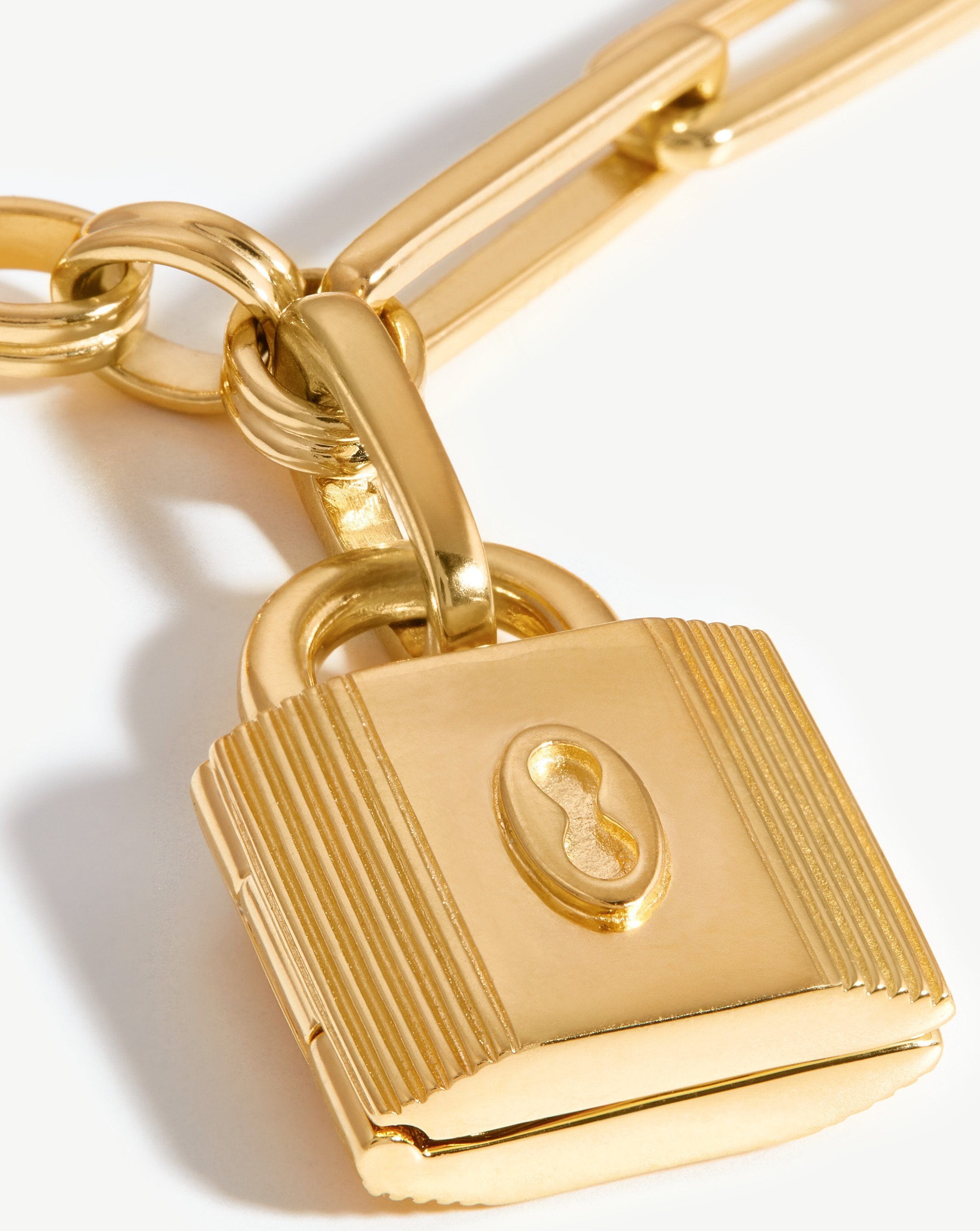 Louis Vuitton 18K Yellow Gold Padlock & Key Bracelet