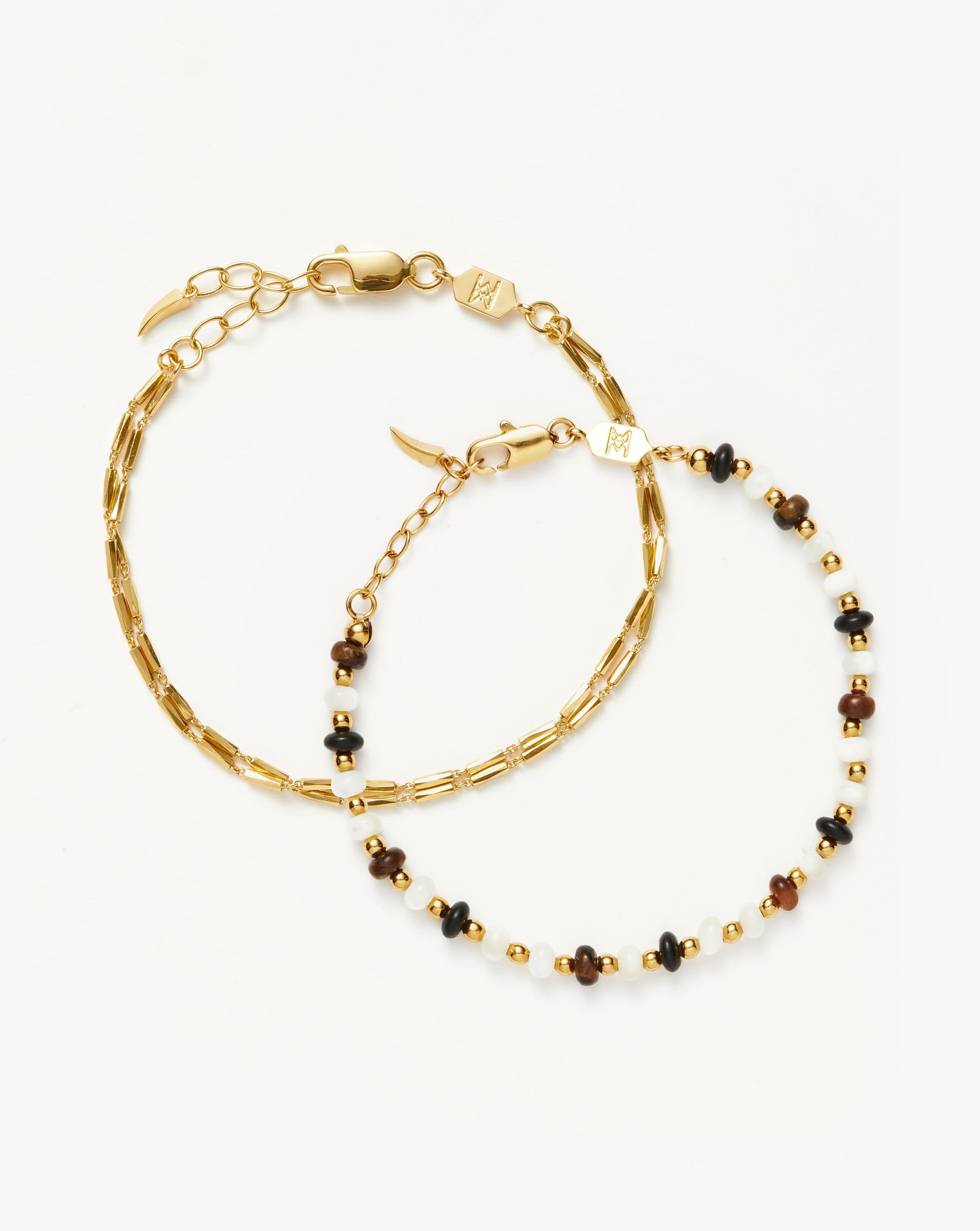Savi Beaded Bracelet Set Layering Sets Missoma 18ct Gold Plated Vermeil/Multi 