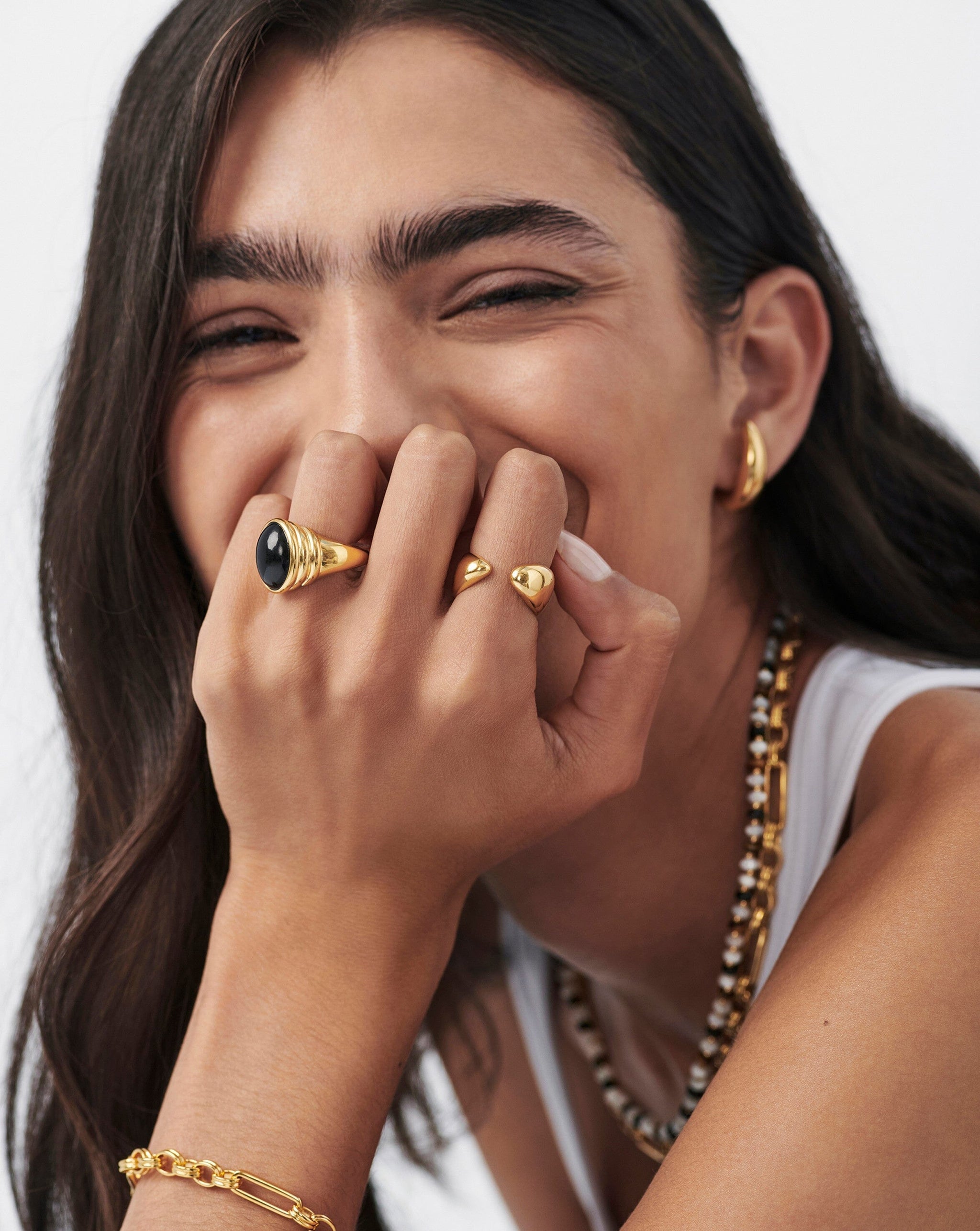 Savi Sculptural Open Stacking Ring | 18ct Gold Plated Vermeil Rings Missoma 