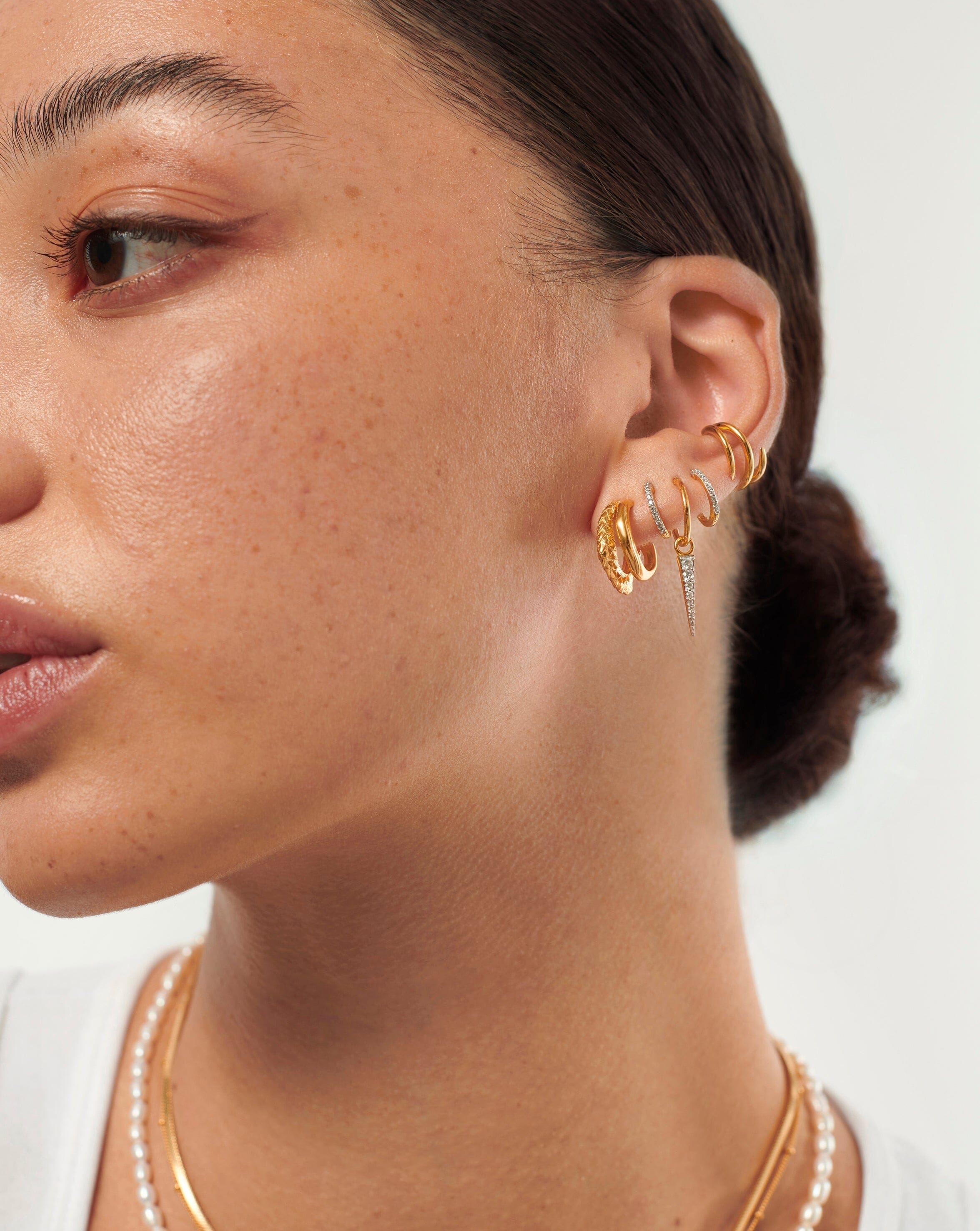 Women's Real Gold Plated Mini Hoop Earrings