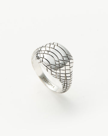 Serpent Textured Signet Ring | Silver Plated Rings Missoma 