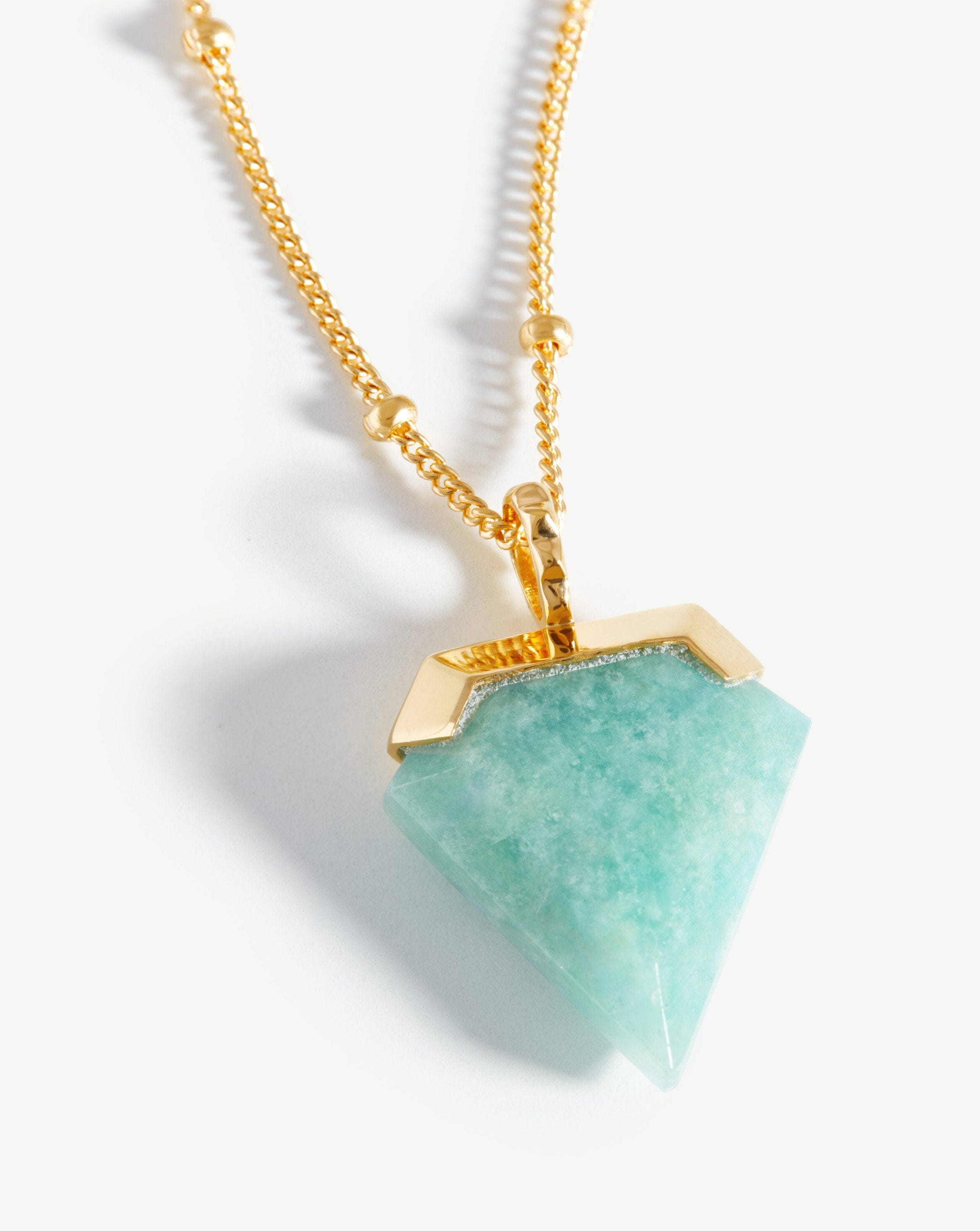 Shield Necklace | 18ct Gold Plated Vermeil/Amazonite Necklaces Missoma 