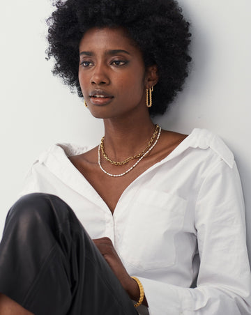 Short Seed Pearl Beaded Necklace | 18ct Gold Plated/Pearl Necklaces Missoma 