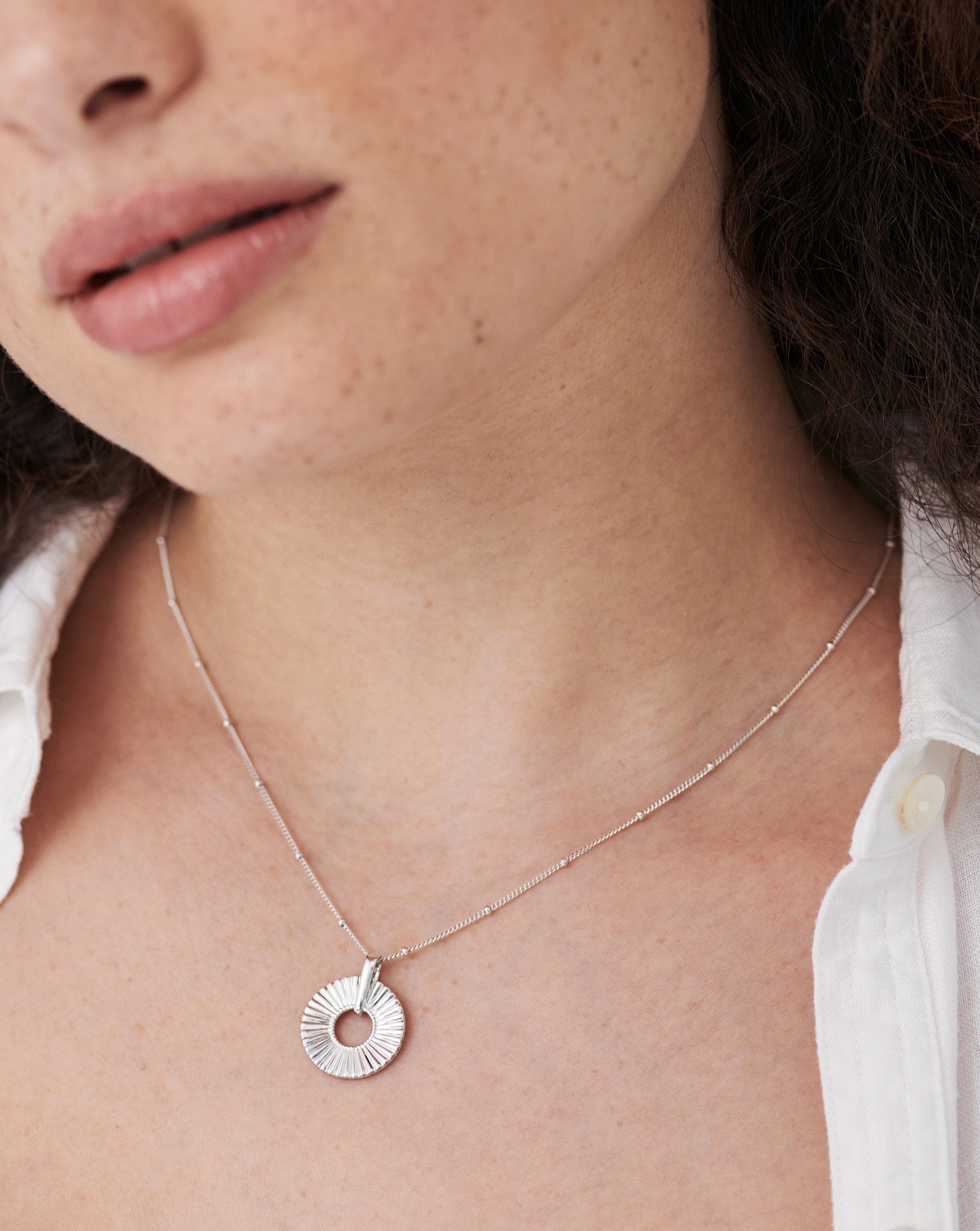Missoma Small Ridge Padlock Necklace | Silver Plated