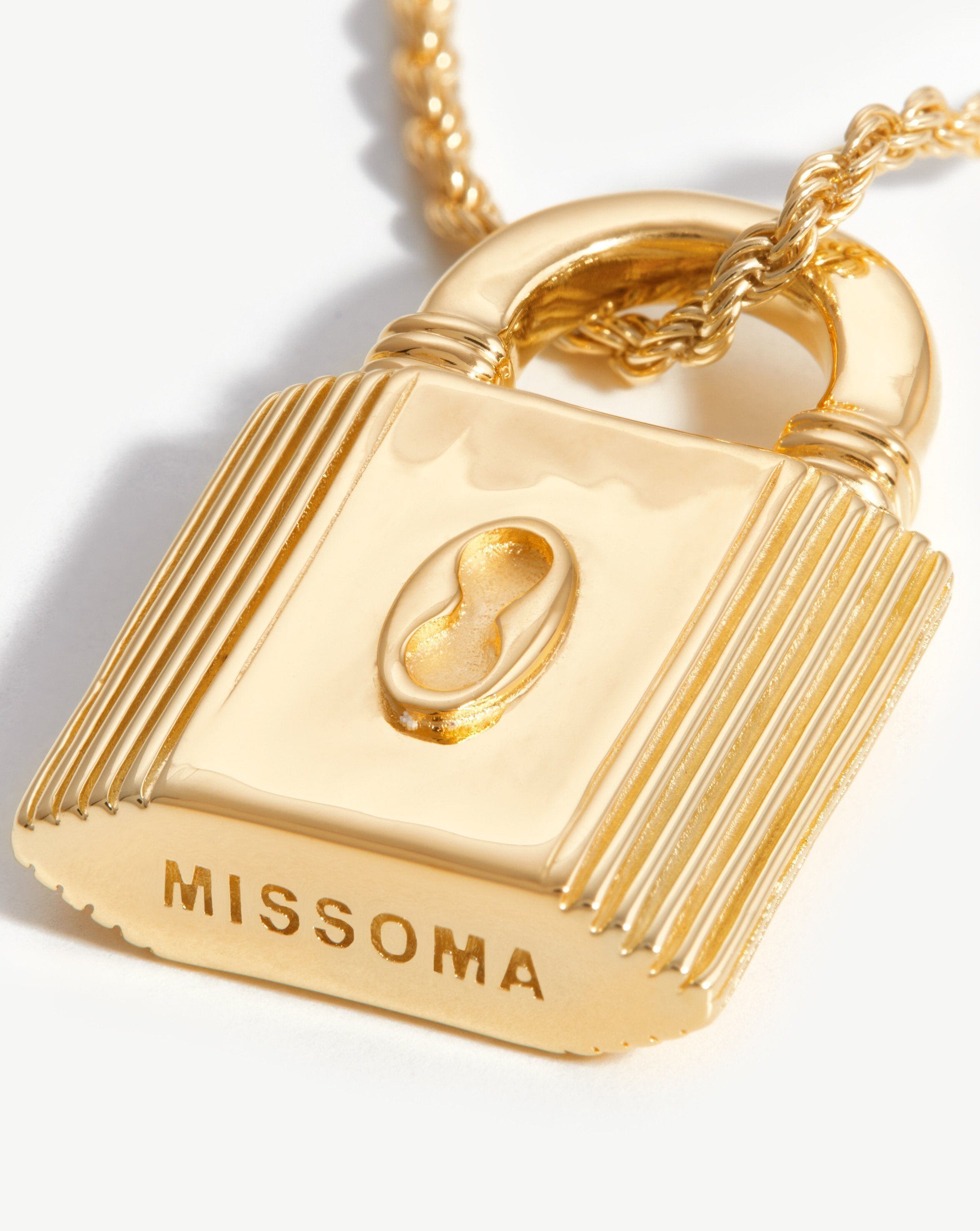 Small Ridge Padlock Necklace | 18ct Gold Plated Necklaces Missoma 