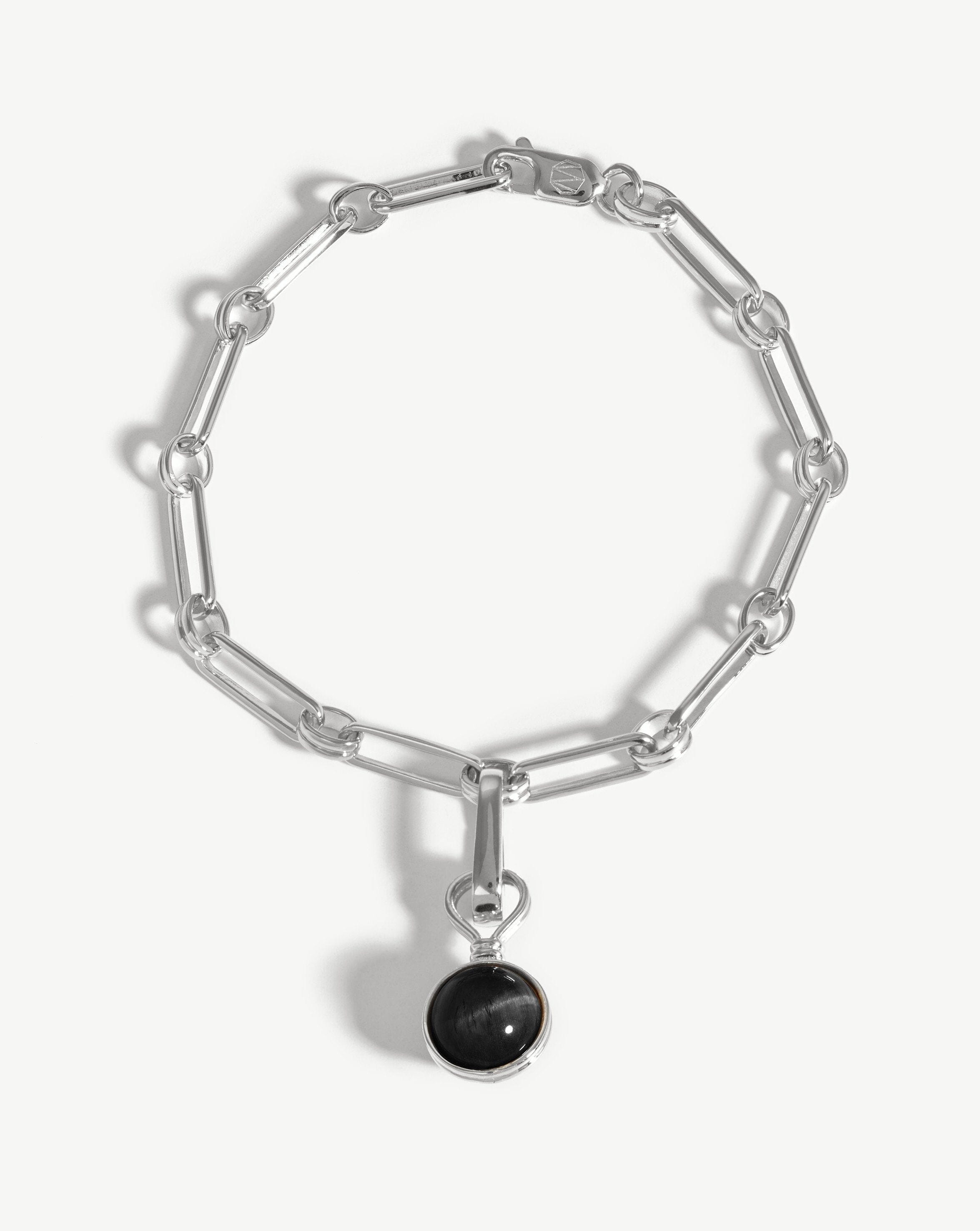 Small Sphere Bracelet | Silver Plated/Black Onyx Bracelets Missoma 