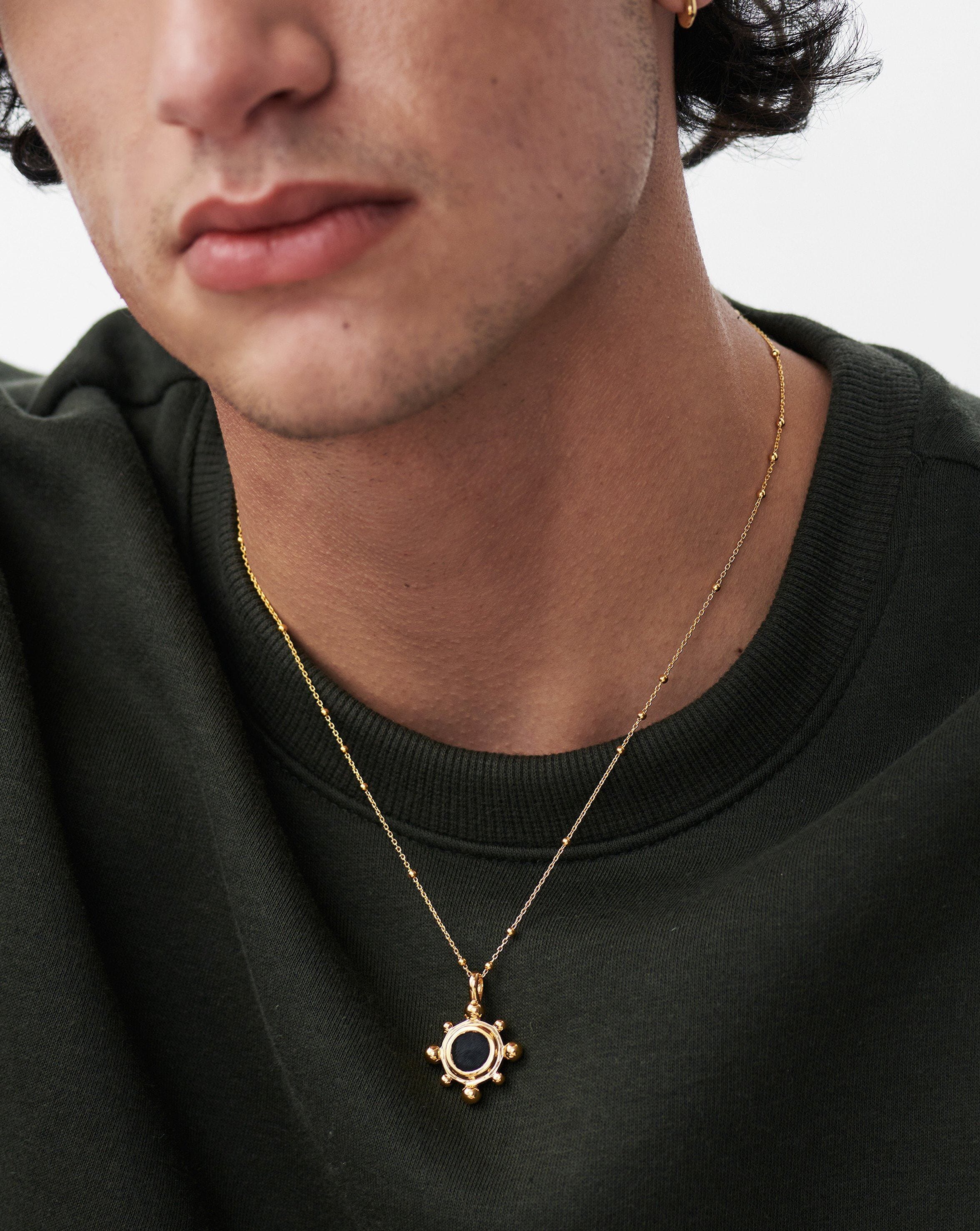 Sphere Round Pendant Necklace | 18ct Gold Plated/Black Onyx Necklaces Missoma 