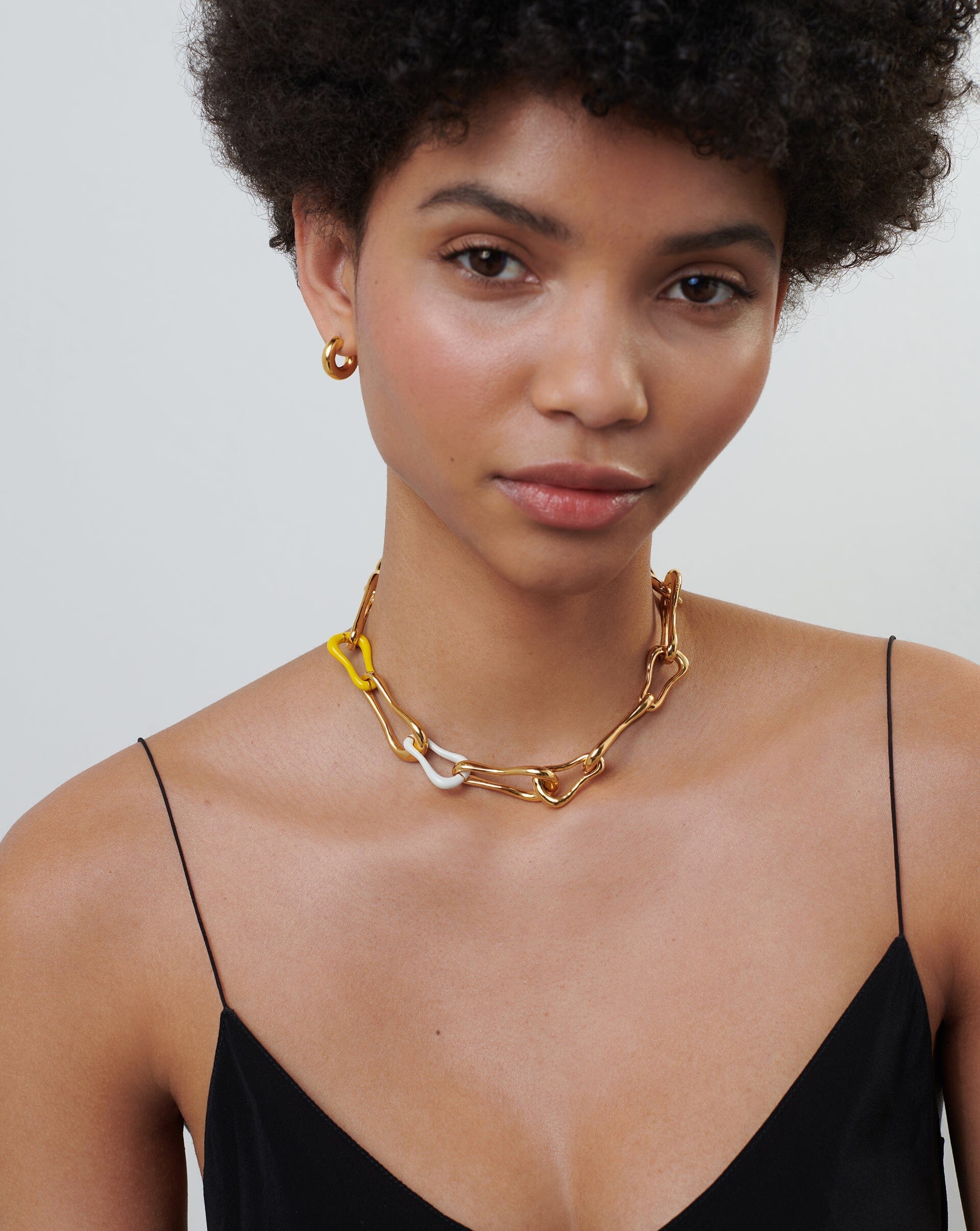 Squiggle Enamel Chunky Chain Choker Necklaces Missoma 