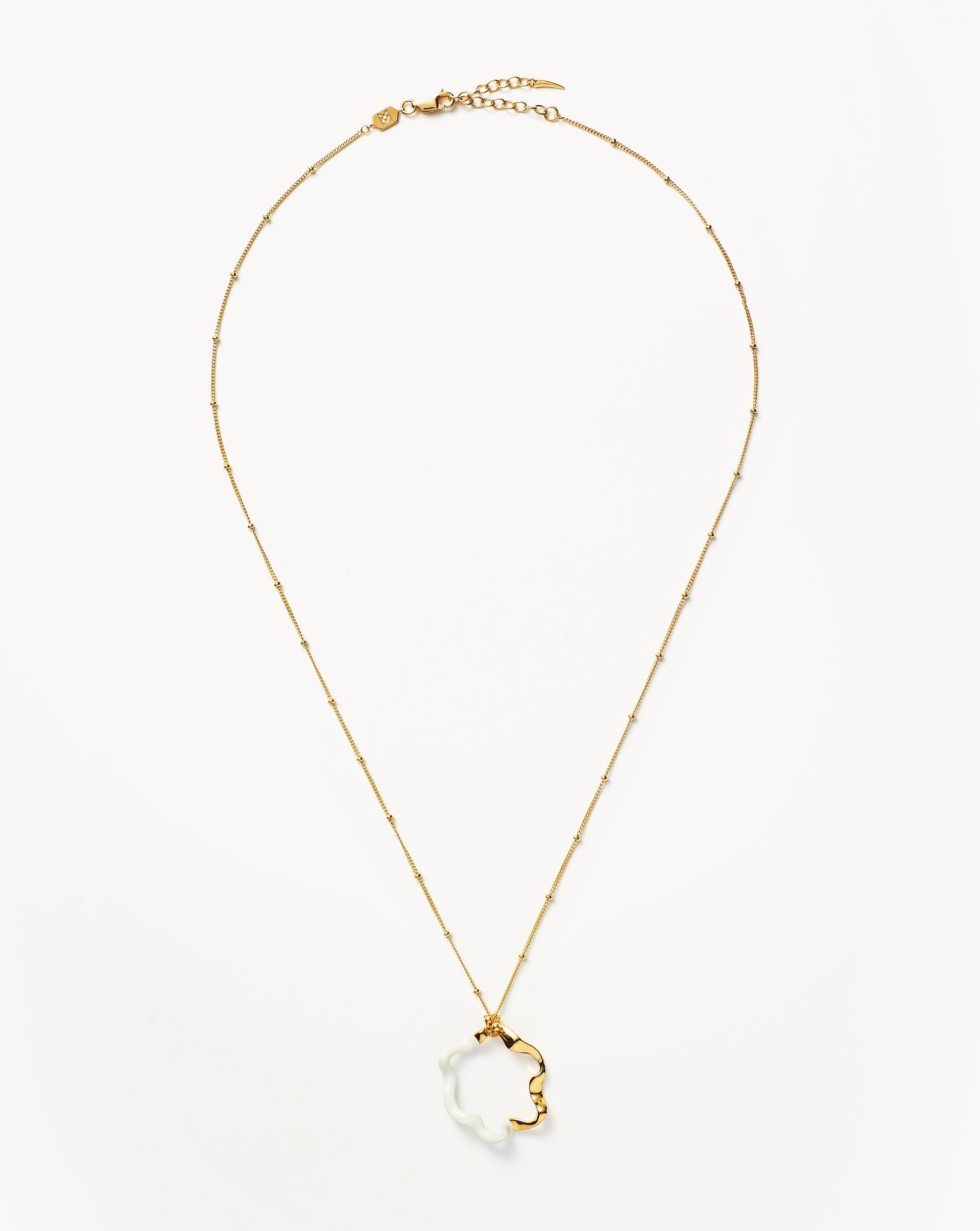 Squiggle Two Tone Enamel Pendant Necklace | 18ct Gold Plated Vermeil/B |  Missoma