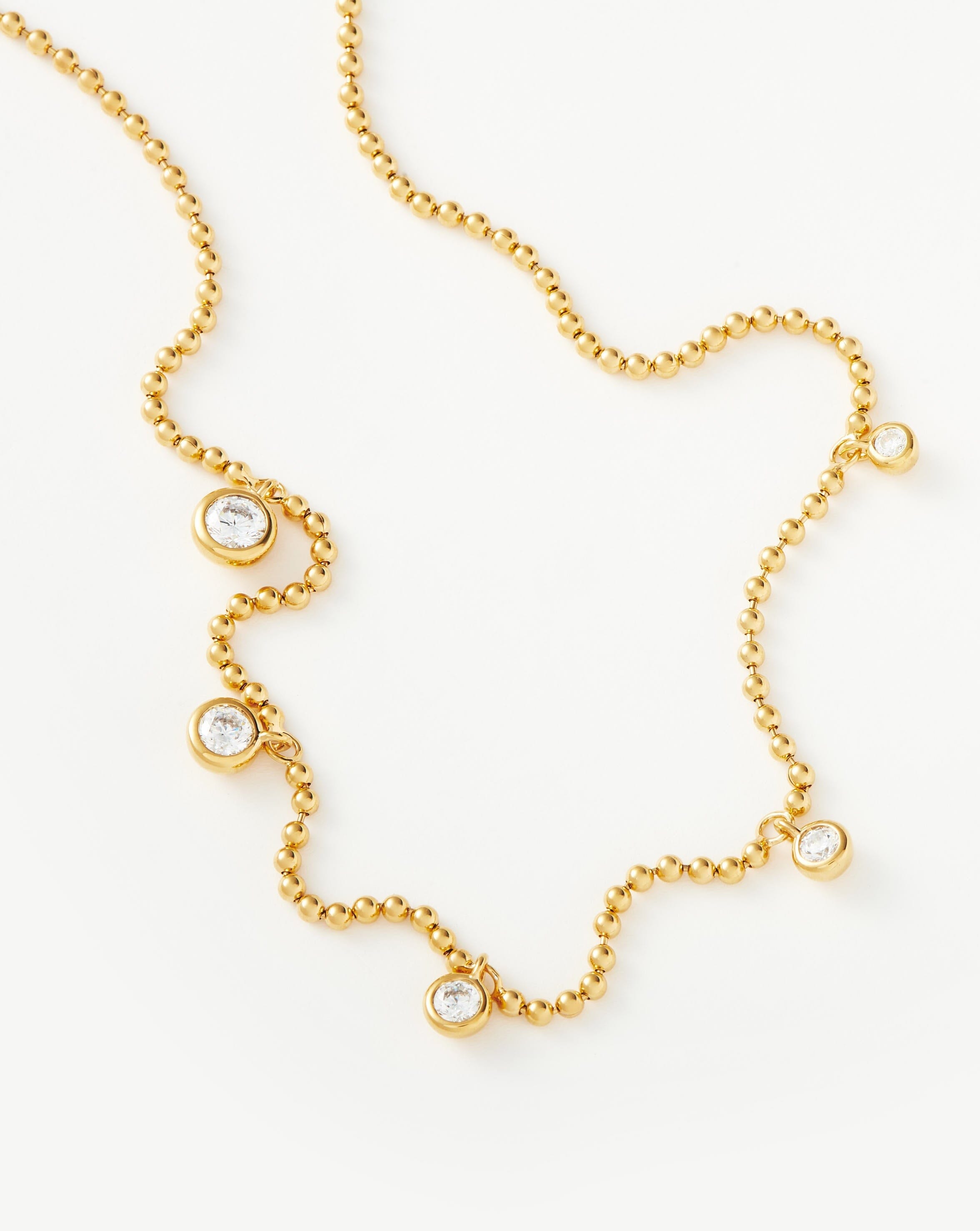 Stone Charm Drop Necklace | 18ct Gold Plated Vermeil/Cubic Zirconia