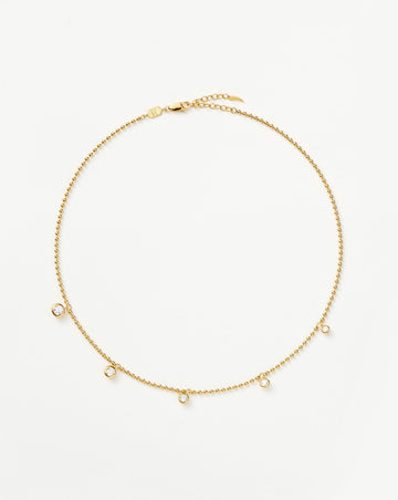 Stone Charm Drop Necklace | 18ct Gold Plated Vermeil/Cubic Zirconia Necklaces Missoma 