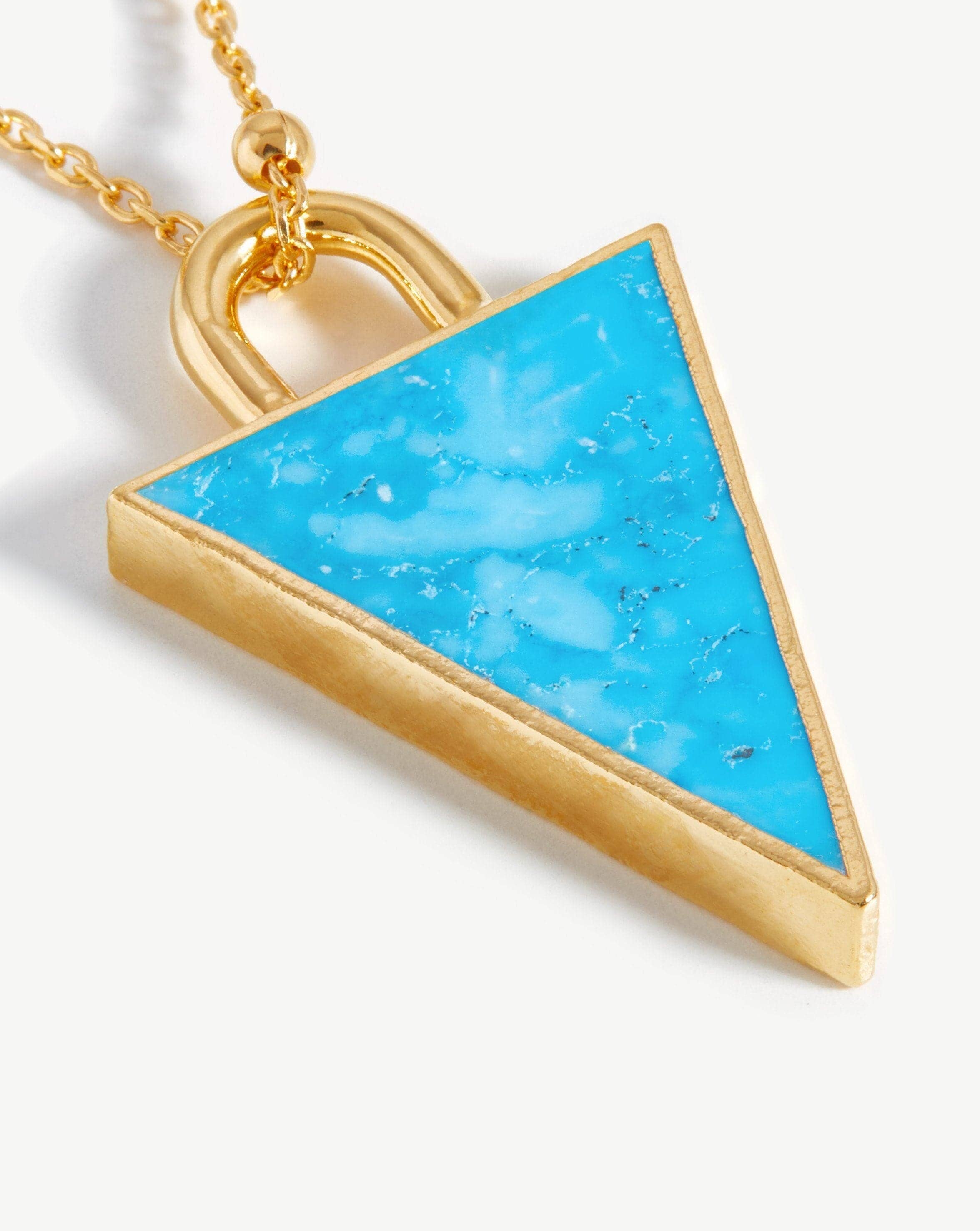 Triangle Pendant Chain Necklace | 18ct Gold Plated/Turquoise Necklaces Missoma 