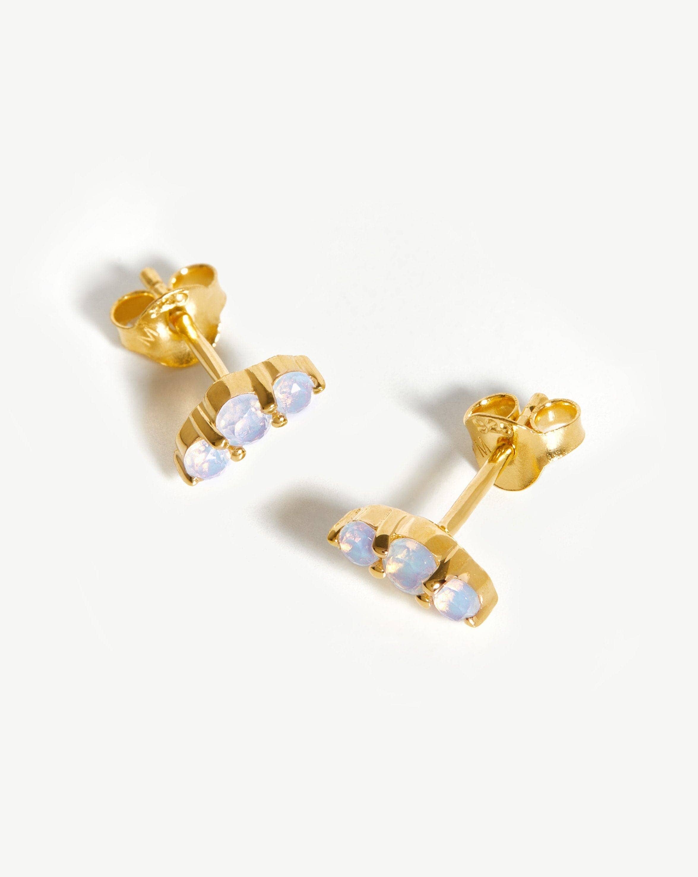 Trio Stud Earrings | 18ct Gold Plated Vermeil/Opalite Earrings Missoma 