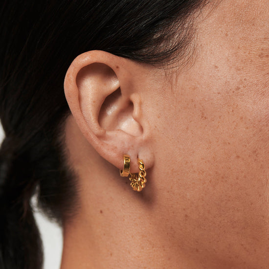 Twisted & Chubby Huggies Earring Set | 18ct Gold Plated Vermeil Earrings Missoma 